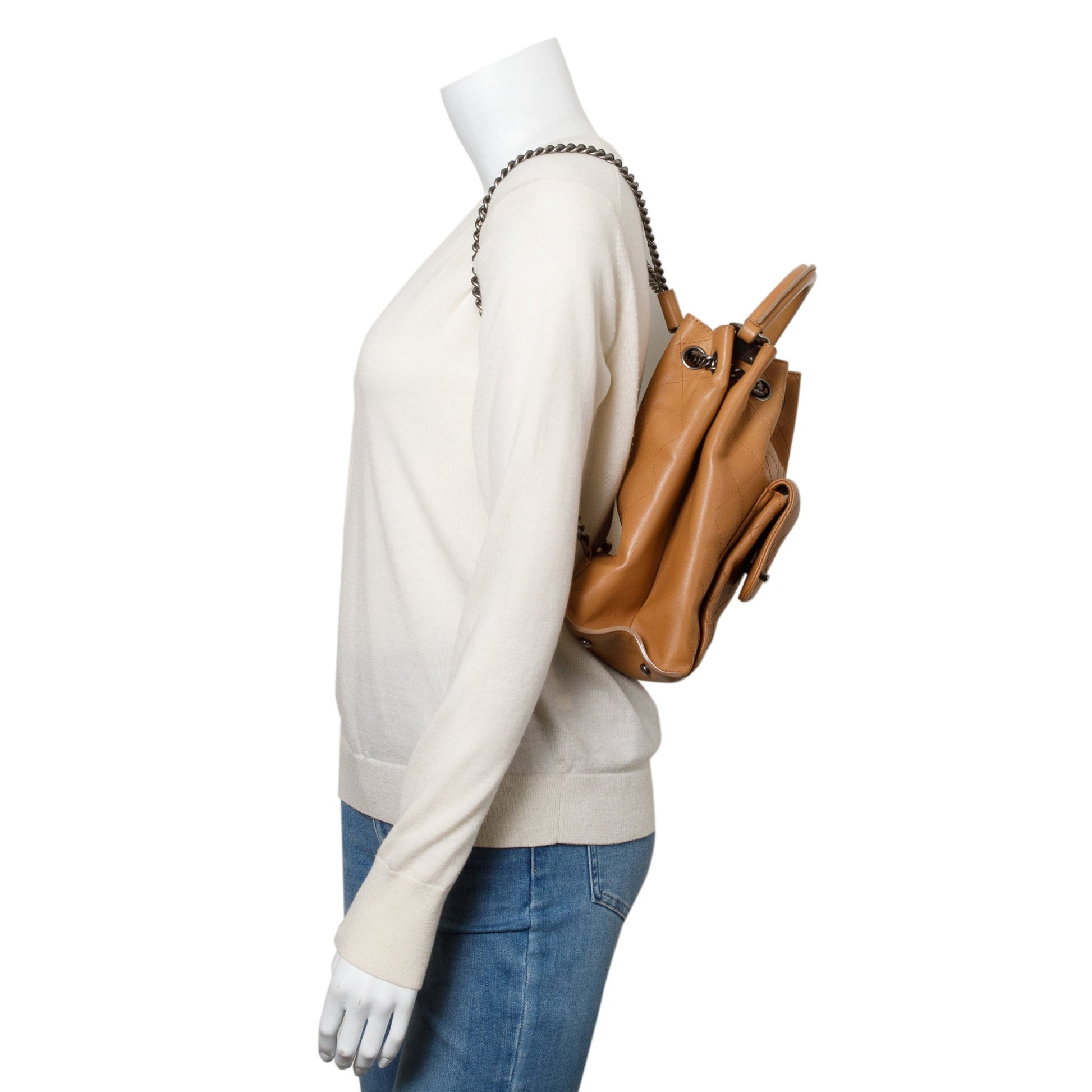 Chanel Quilted Urban Luxury Backpack Leather Calfskin Beige Travel Bag
