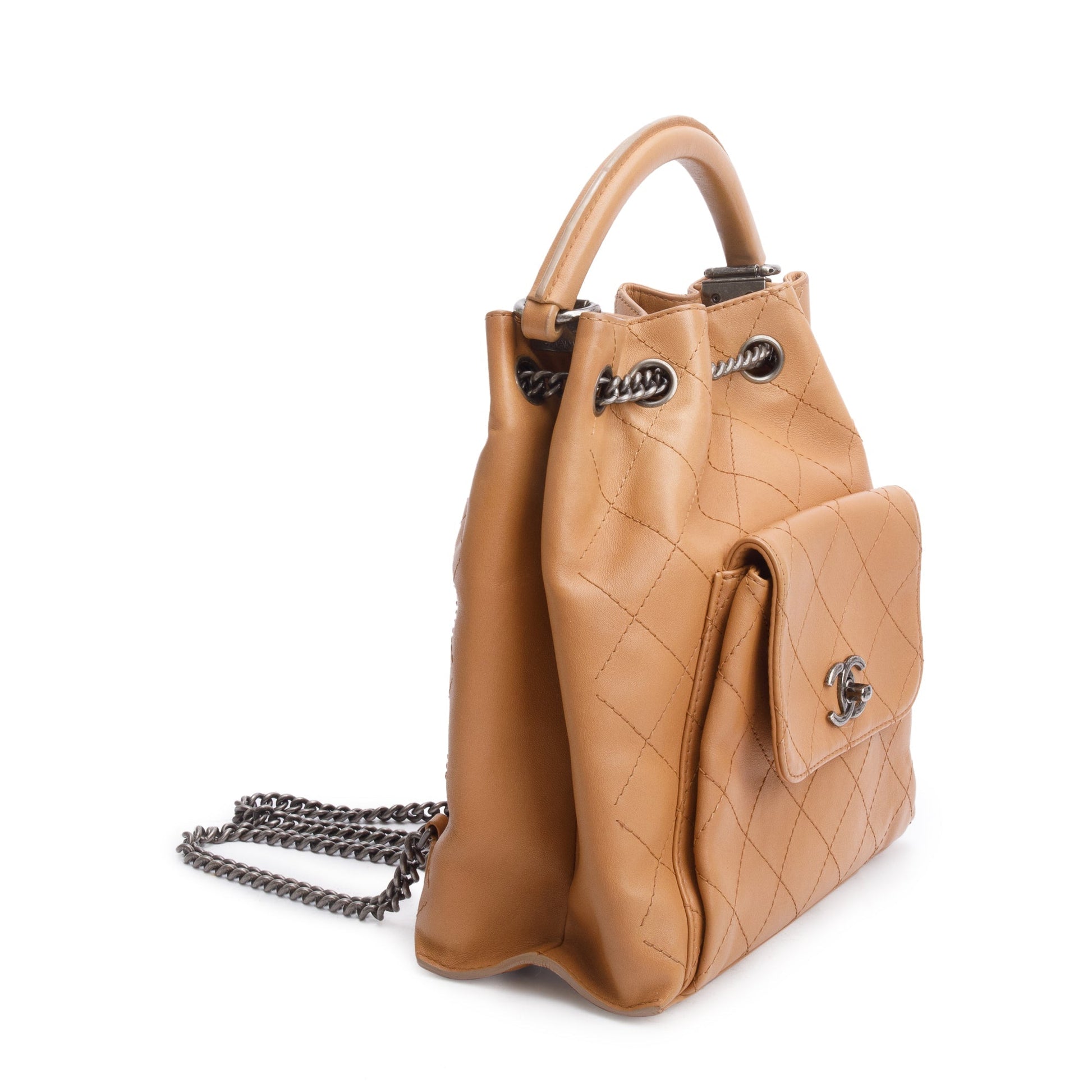 Chanel Quilted Urban Luxury Backpack Leather Calfskin Beige Travel Bag