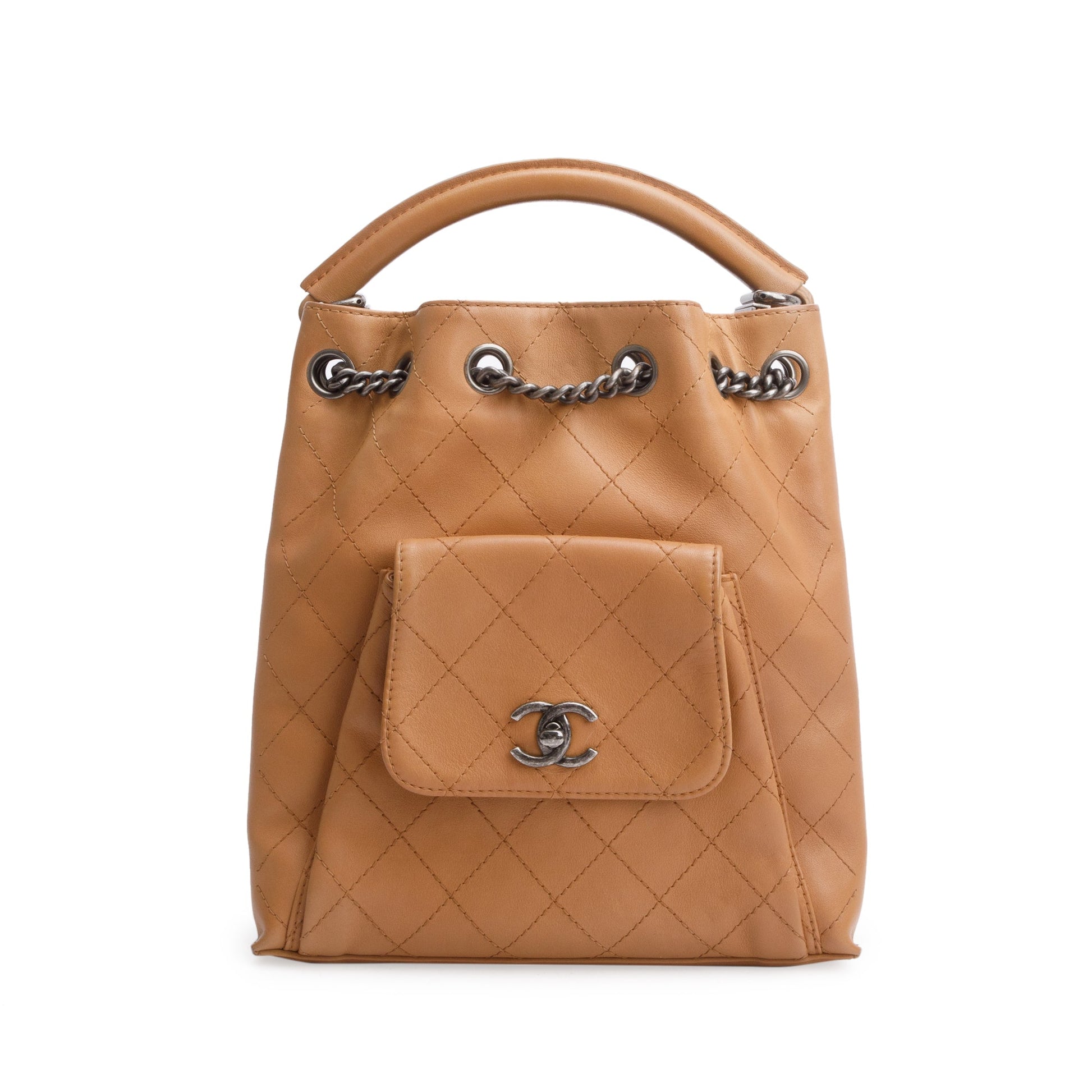 Chanel Quilted Urban Luxury Backpack Leather Calfskin Beige Travel Bag