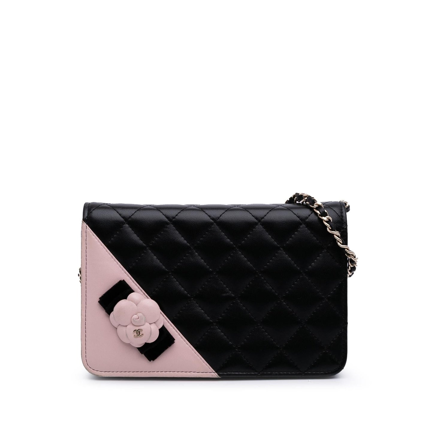 Chanel Bicolor Quilted Lambskin Camellia on Wallet Case