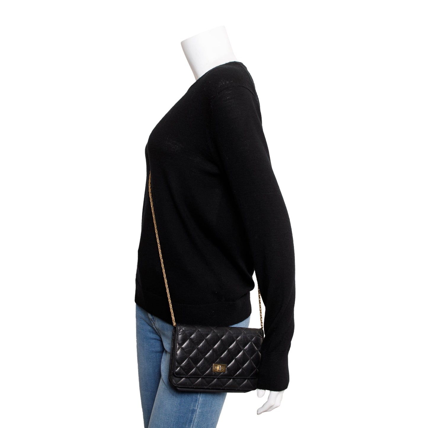 Chanel Aged Reissue on Leather Calfskin Black Wallet Case