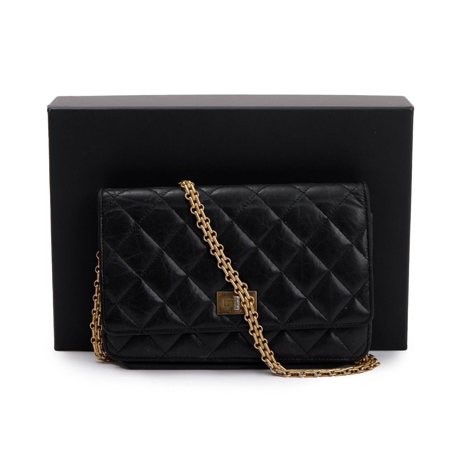 Chanel Aged Reissue on Leather Calfskin Black Wallet Case