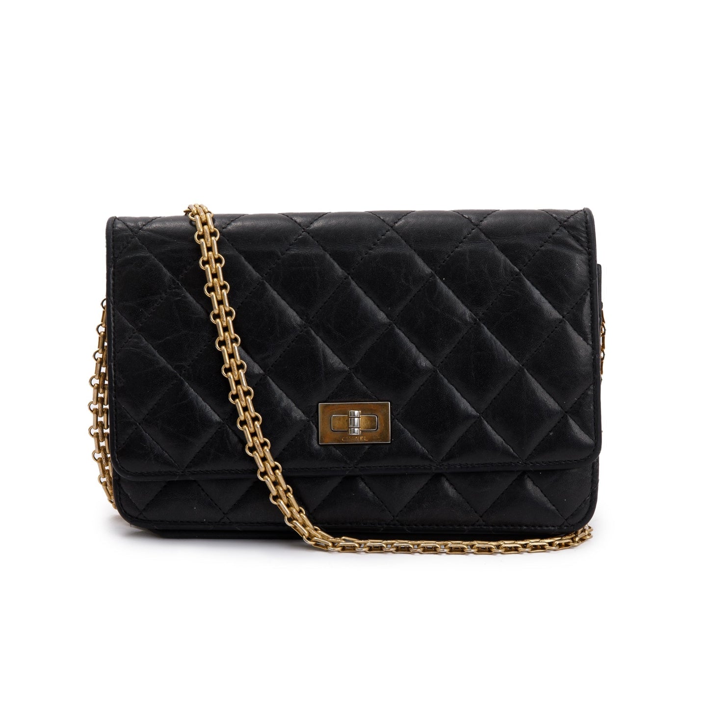 Chanel Aged Reissue on Leather Calfskin Black Wallet Case