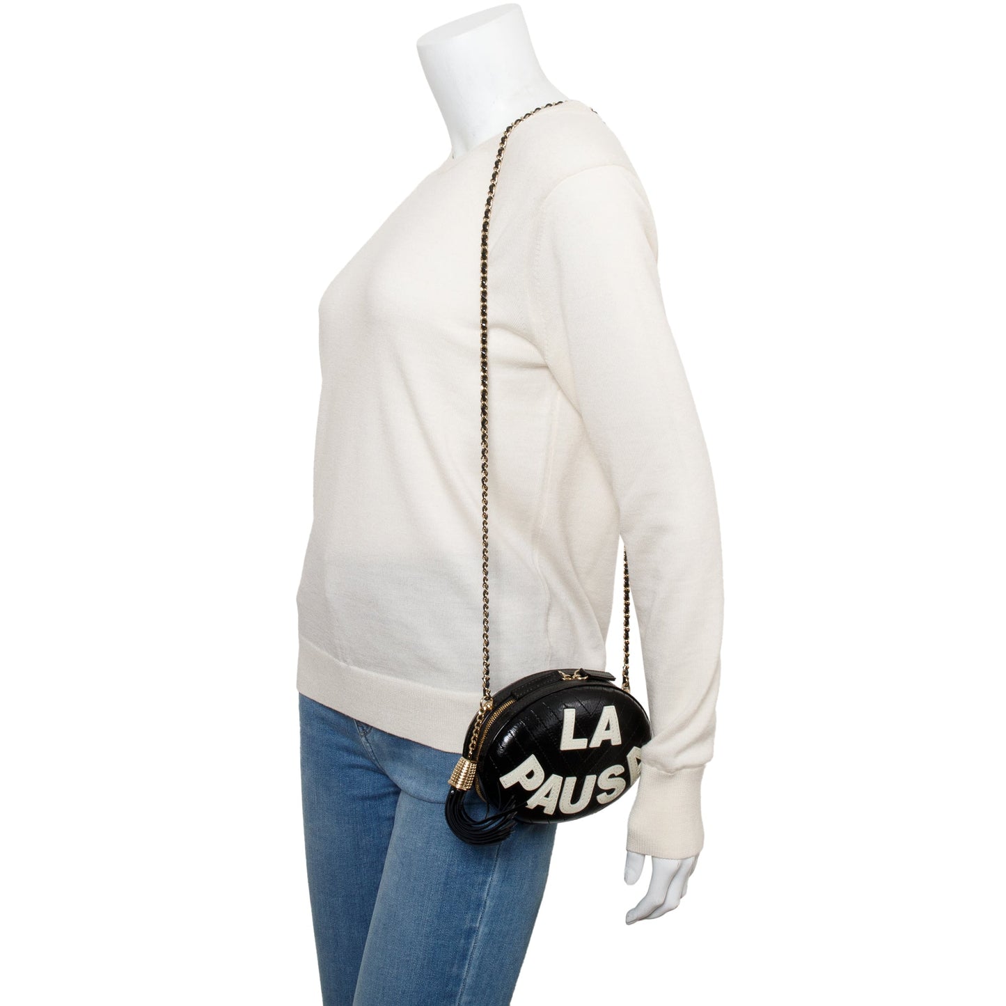 Chanel La Pausa Tassel Leather Calfskin Black Travel Bag