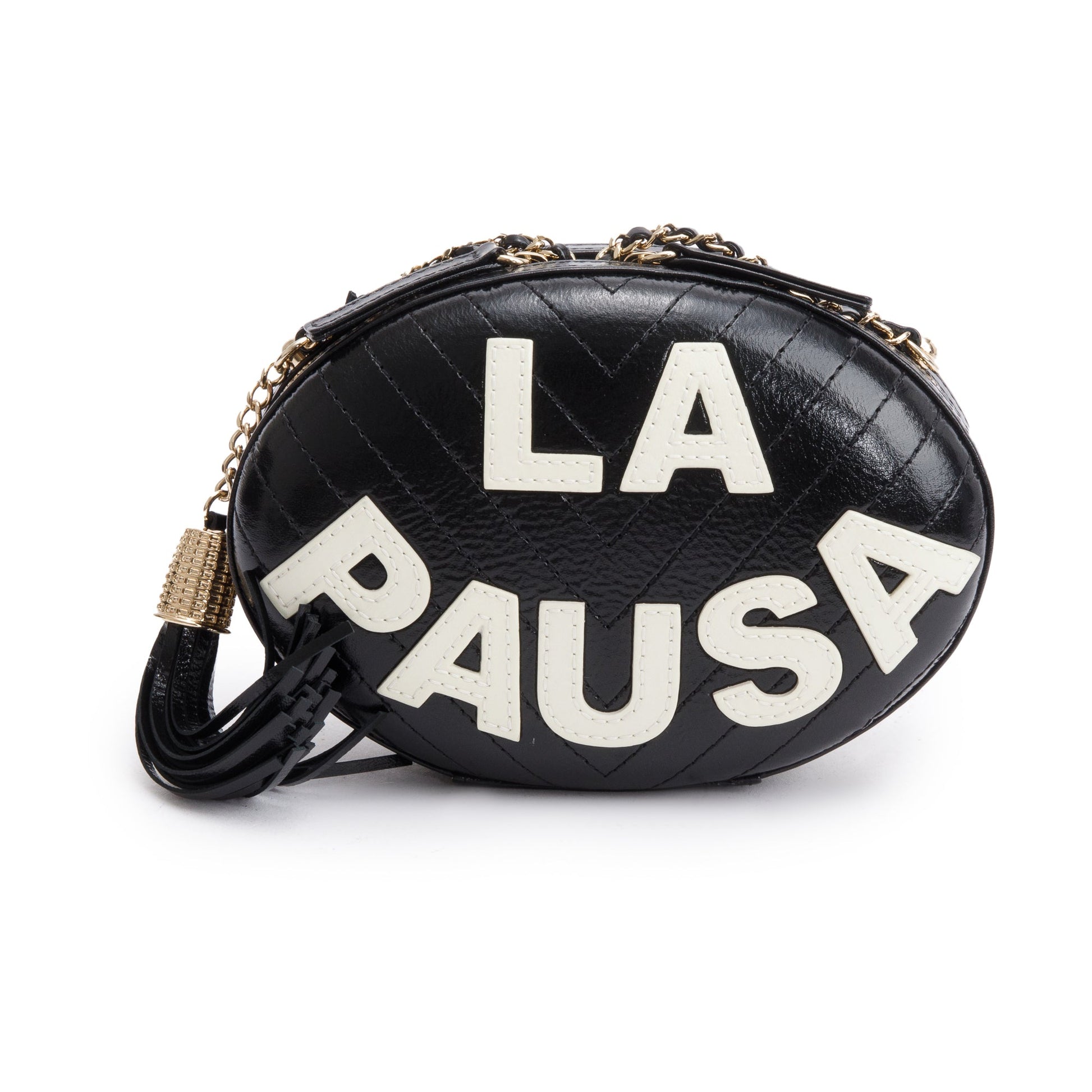 Chanel La Pausa Tassel Leather Calfskin Black Travel Bag