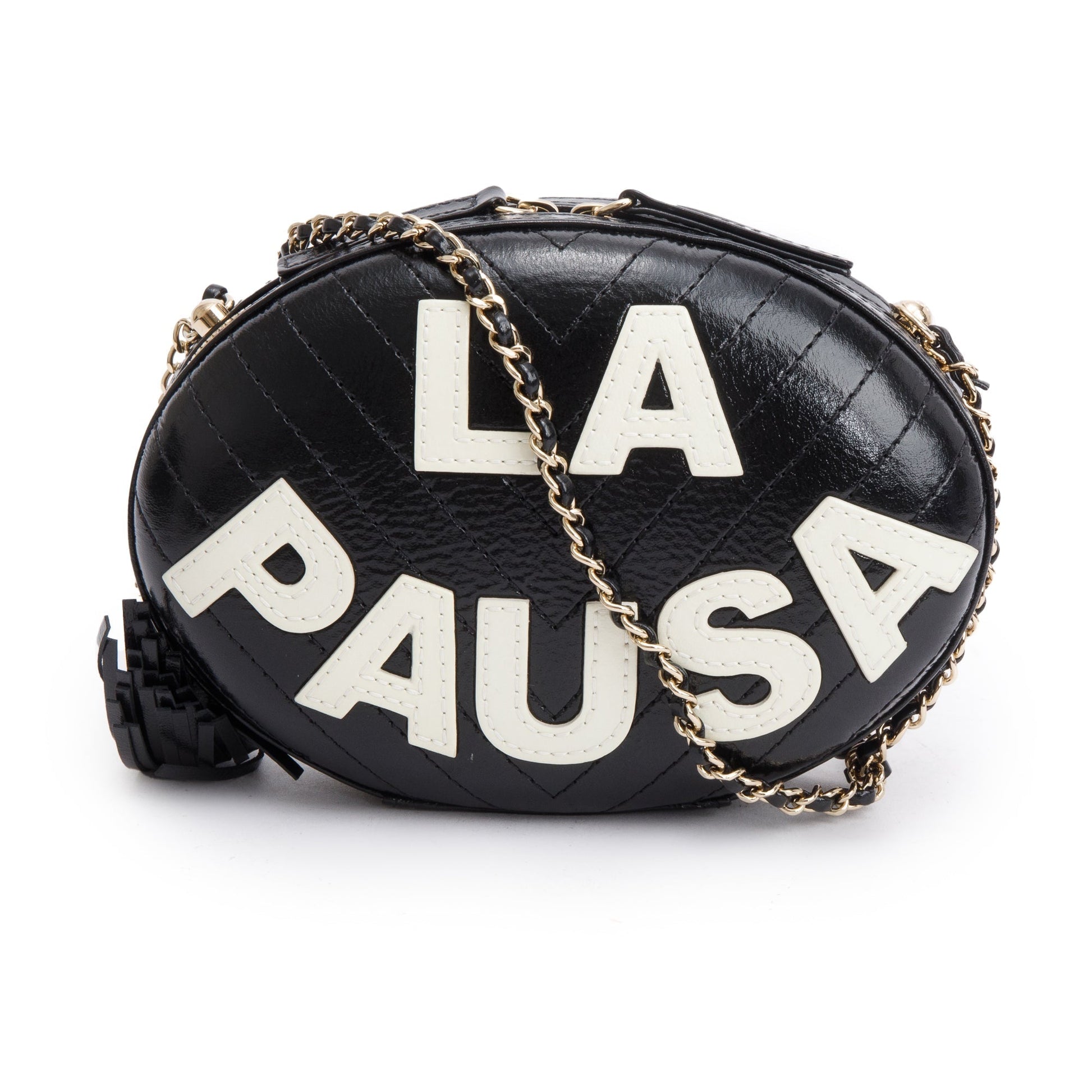 Chanel La Pausa Tassel Leather Calfskin Black Travel Bag