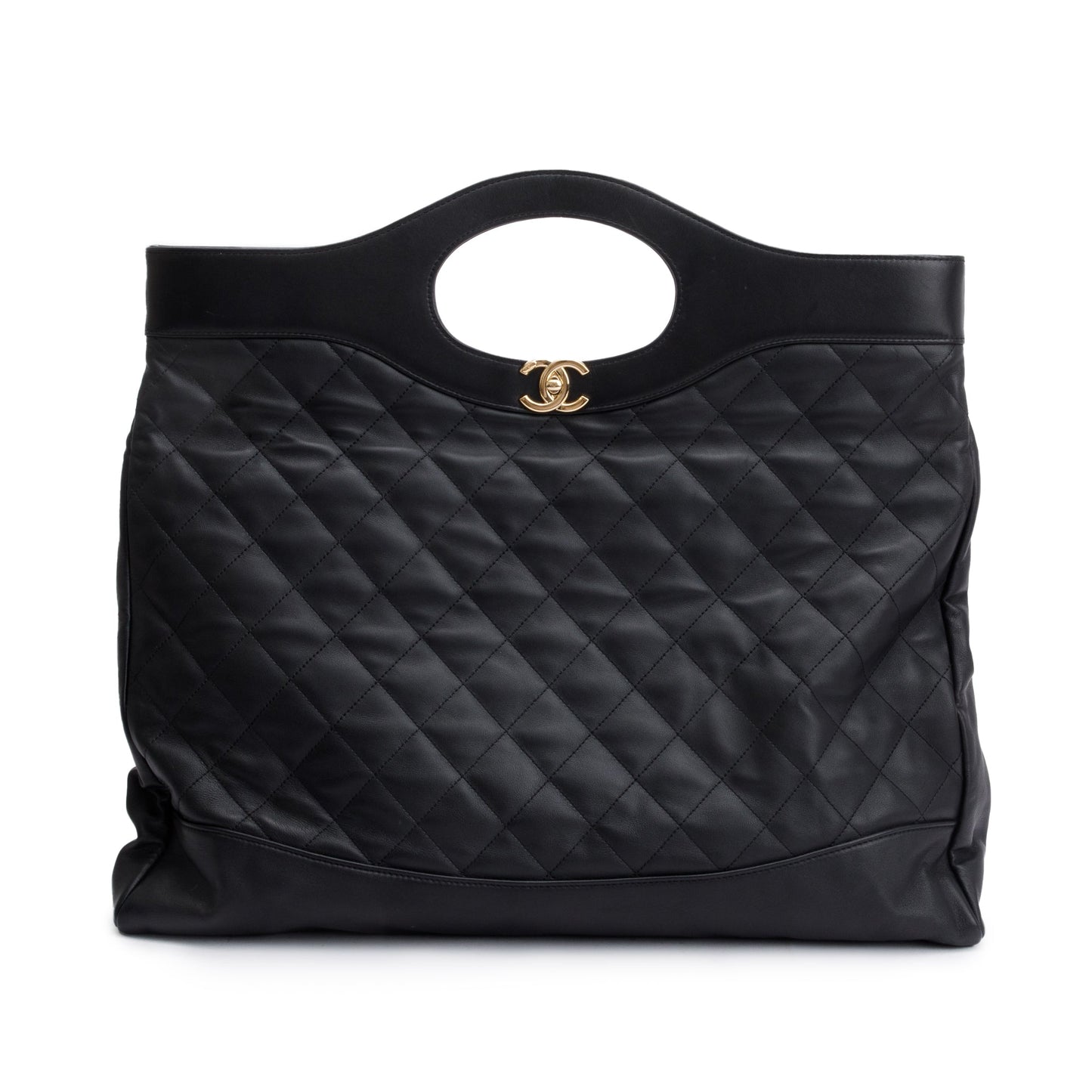 Chanel 31 Shopping Leather Calfskin Black Travel Bag Authenticity Card