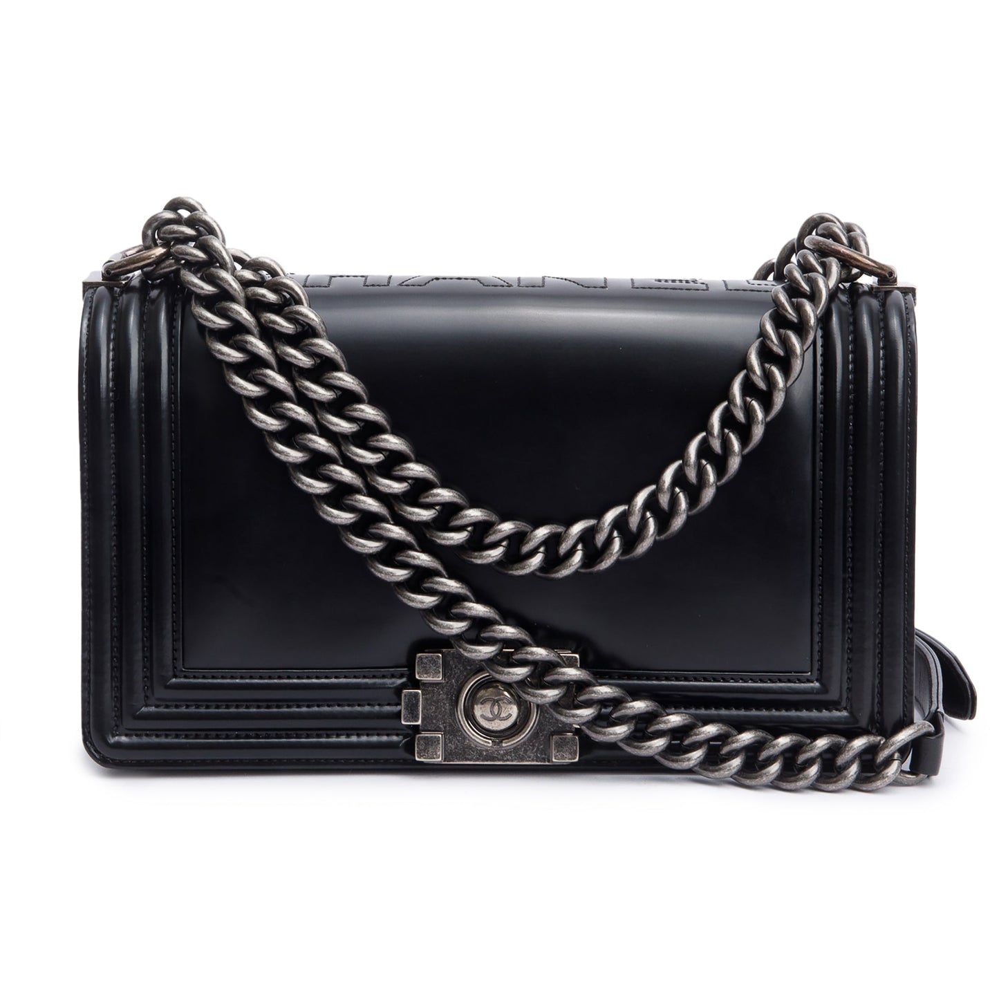 Chanel Original Clasp Boy Leather Calfskin Black Travel Bag