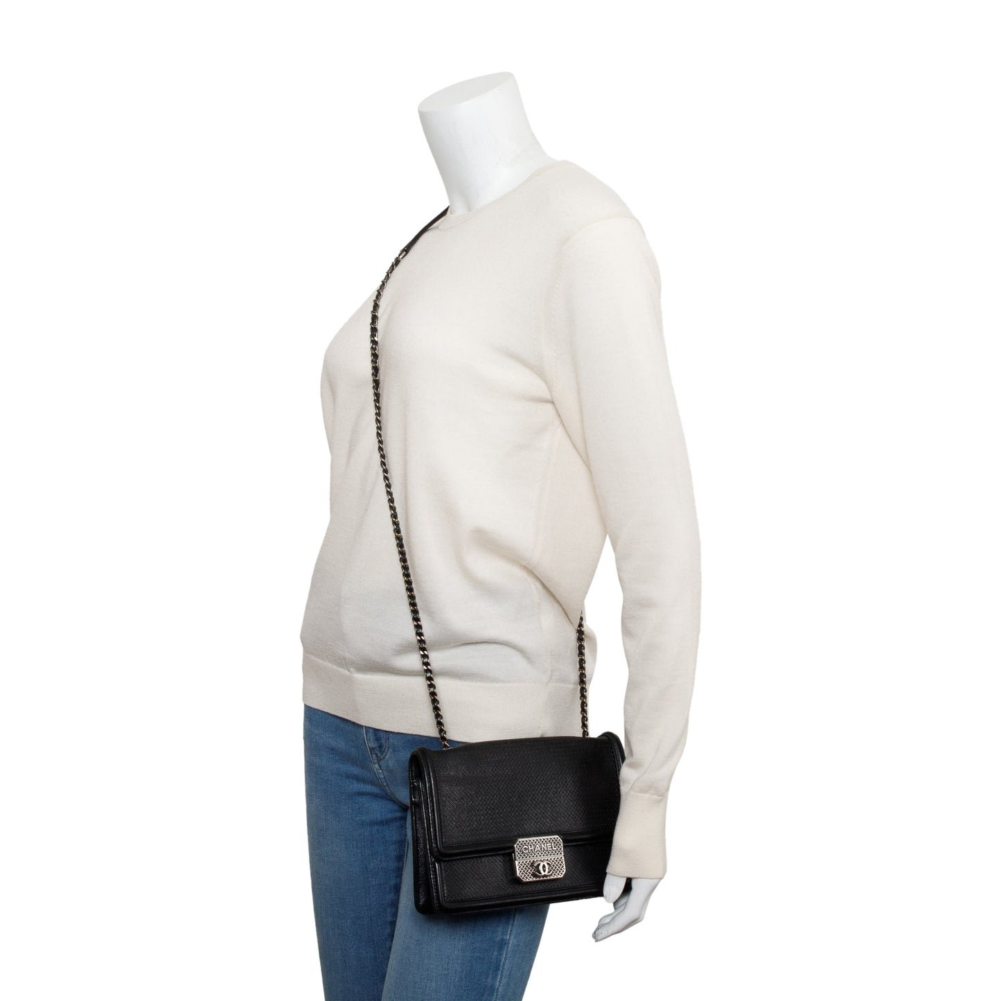 Chanel Micro Retro Flap Leather Calfskin Black Travel Bag