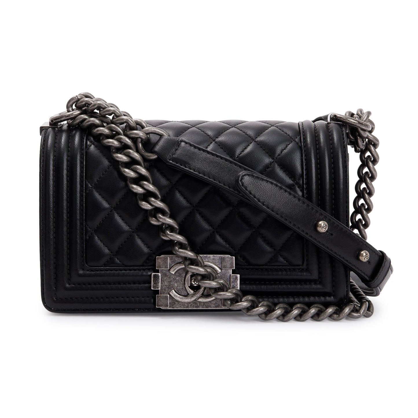 Chanel Boy Leather Calfskin Black Travel Bag