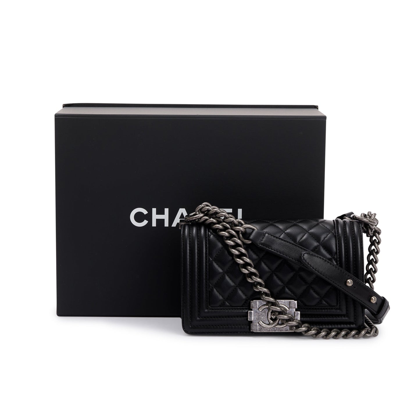 Chanel Boy Leather Calfskin Black Travel Bag