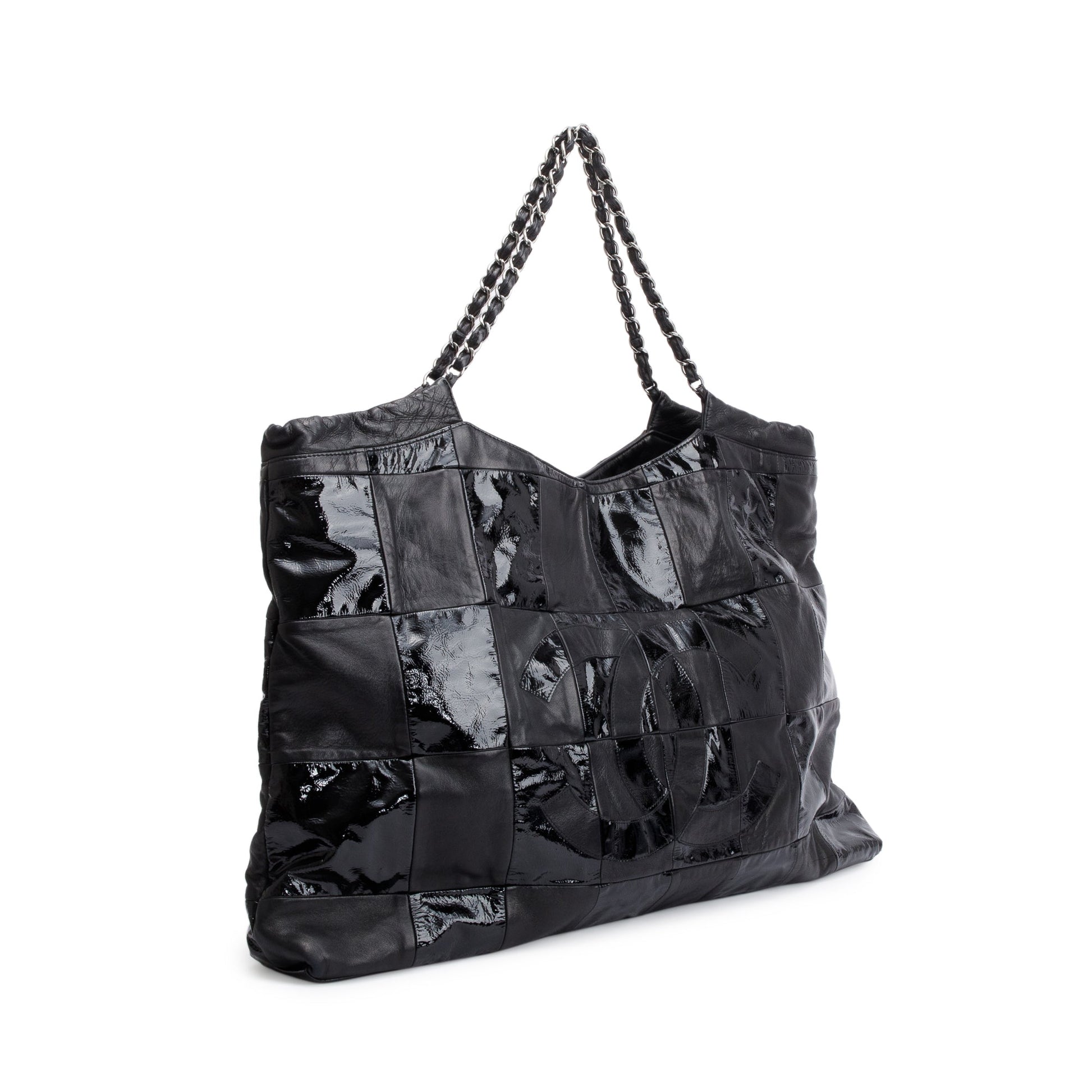 Chanel Patent Brooklyn Leather Calfskin Black Travel Bag