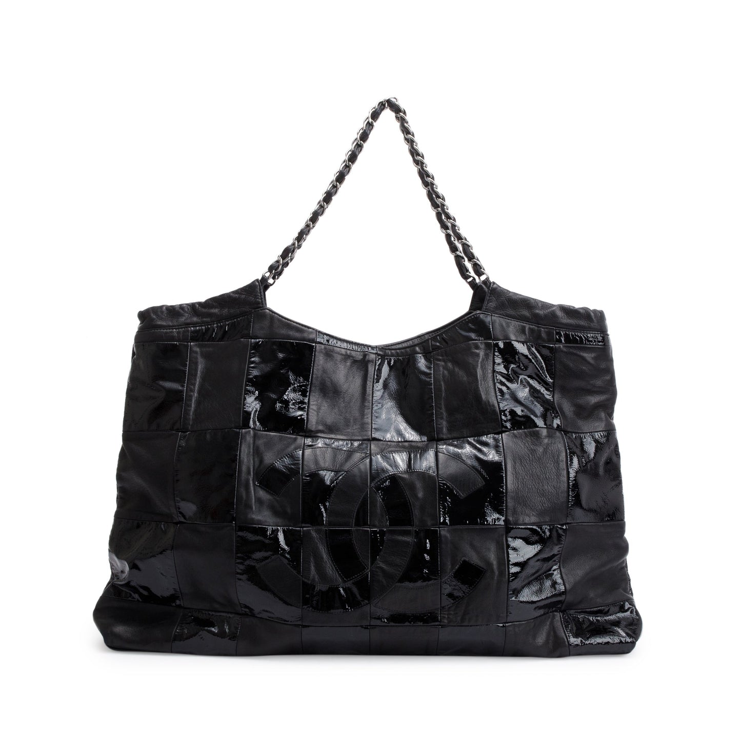 Chanel Patent Brooklyn Leather Calfskin Black Travel Bag