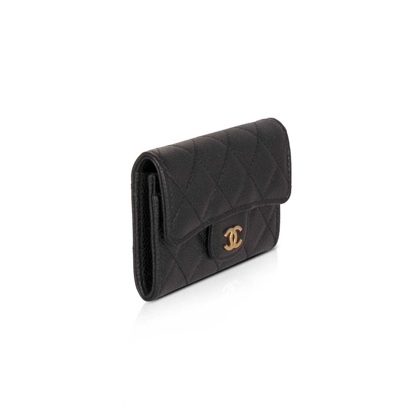 Chanel Caviar Classic Card Holder Black Wallet Case