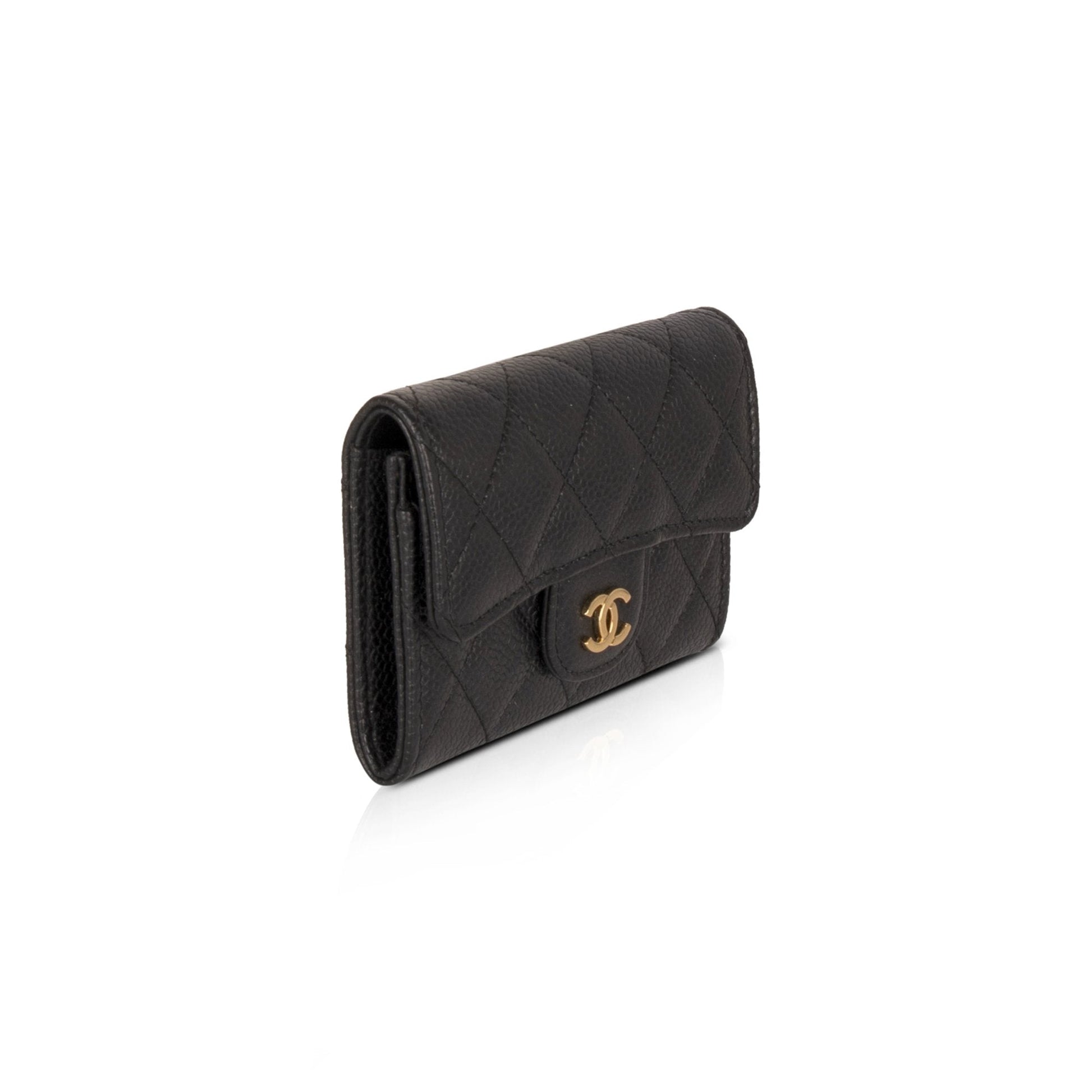 Chanel Caviar Classic Card Holder Black Wallet Case