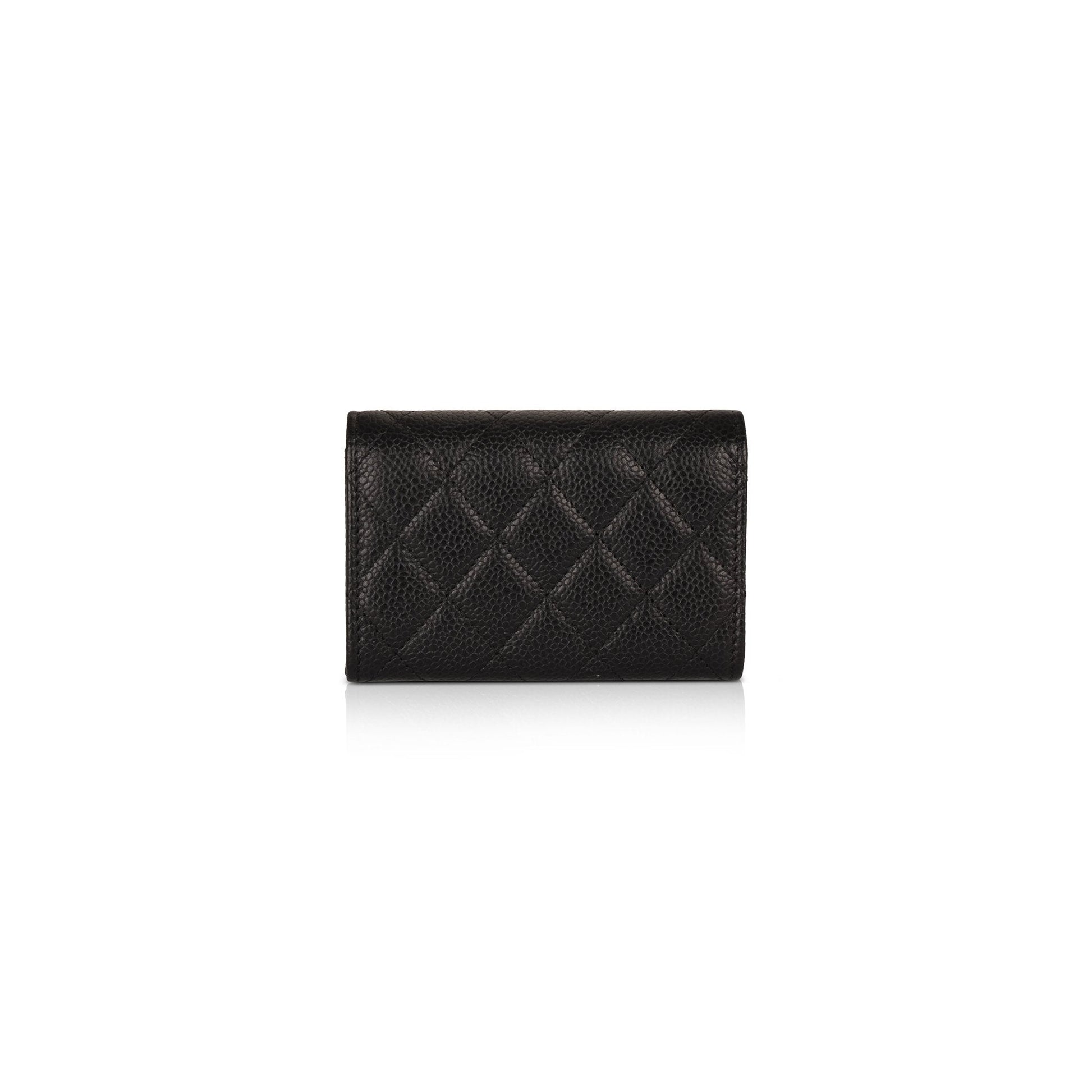 Chanel Caviar Classic Card Holder Black Wallet Case