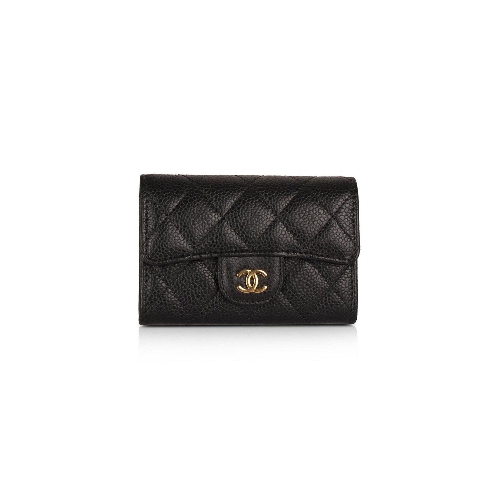 Chanel Caviar Classic Card Holder Black Wallet Case