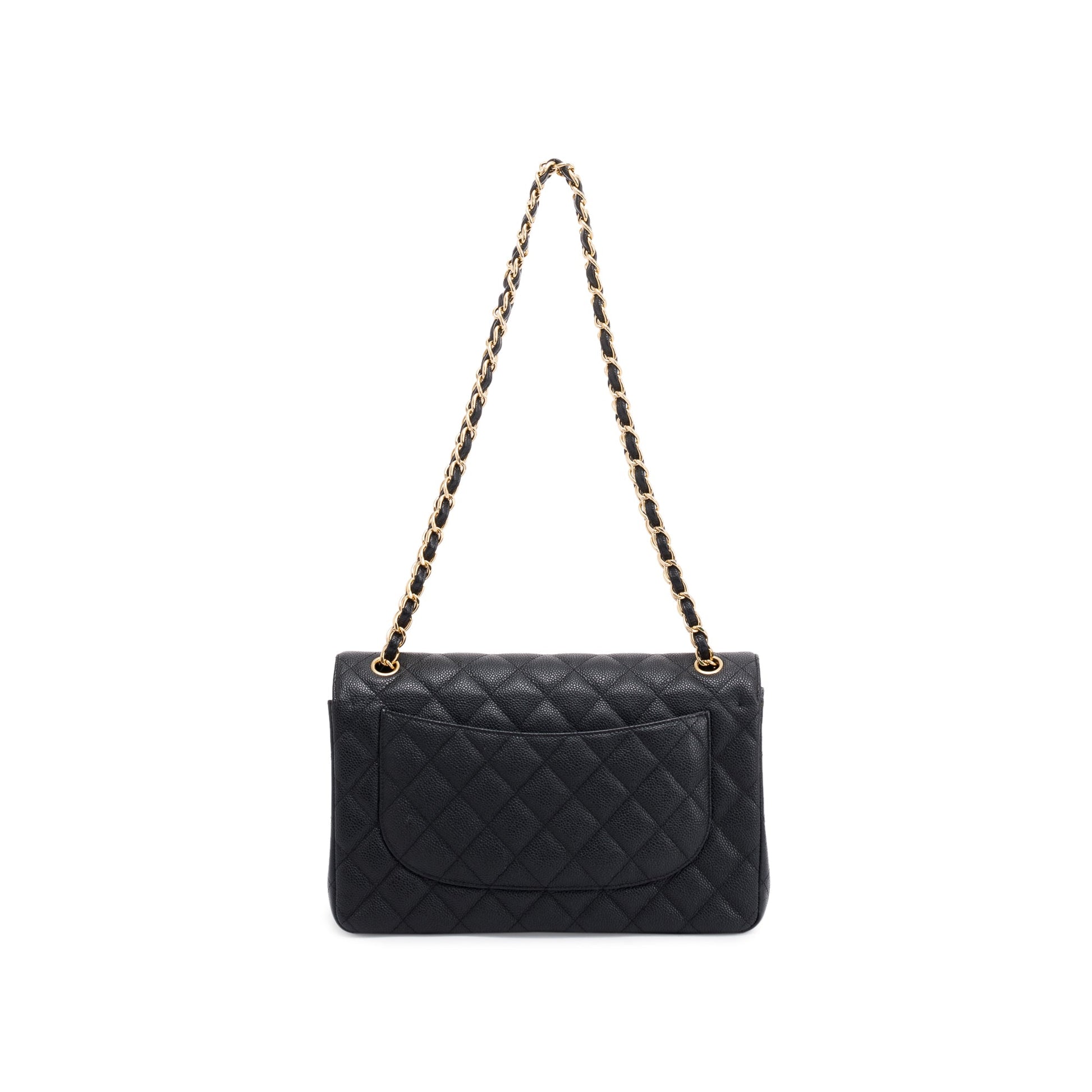 Chanel Caviar Classic Jumbo Double Flap Black Travel Bag Flap Bag