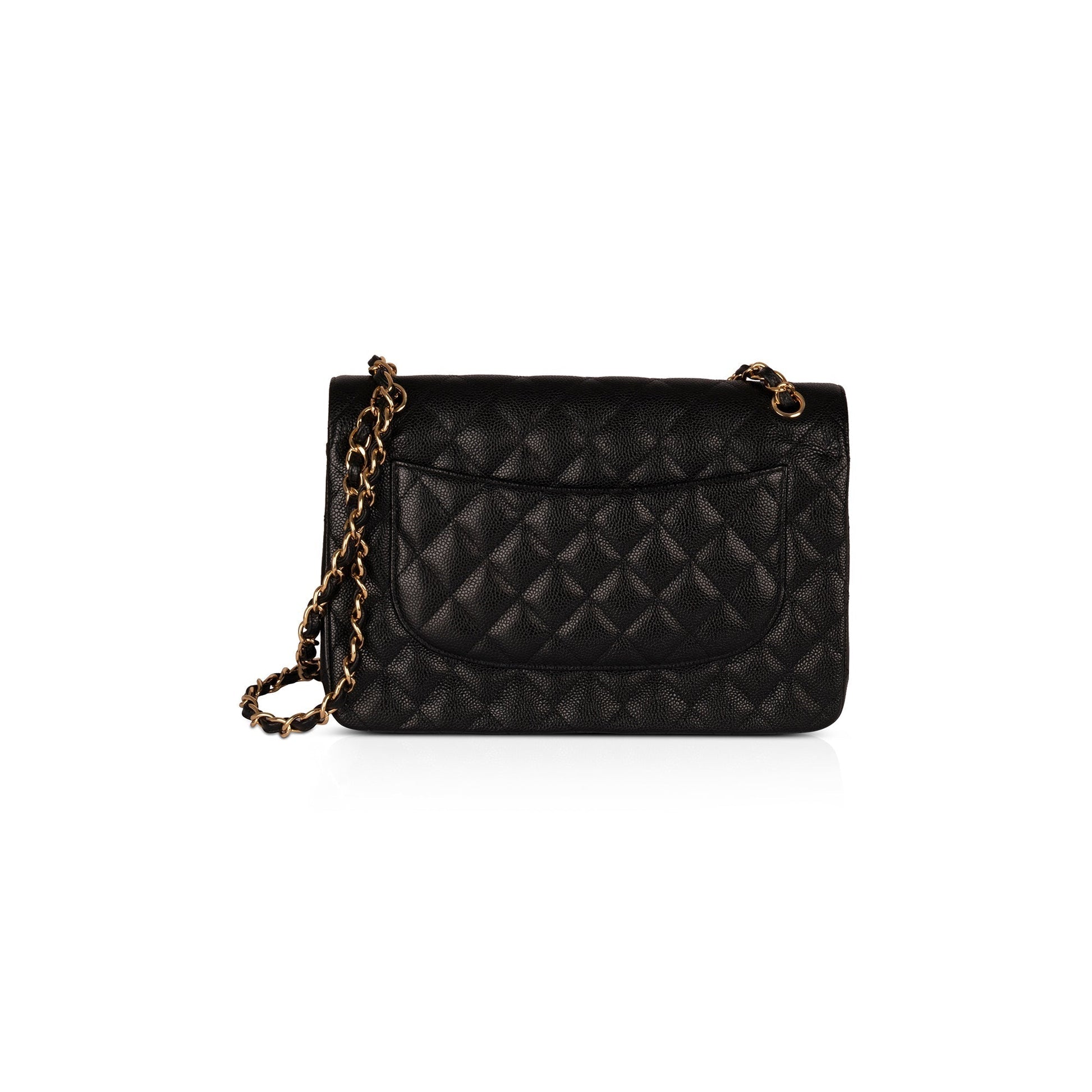 Chanel Caviar Classic Jumbo Double Flap Black Travel Bag