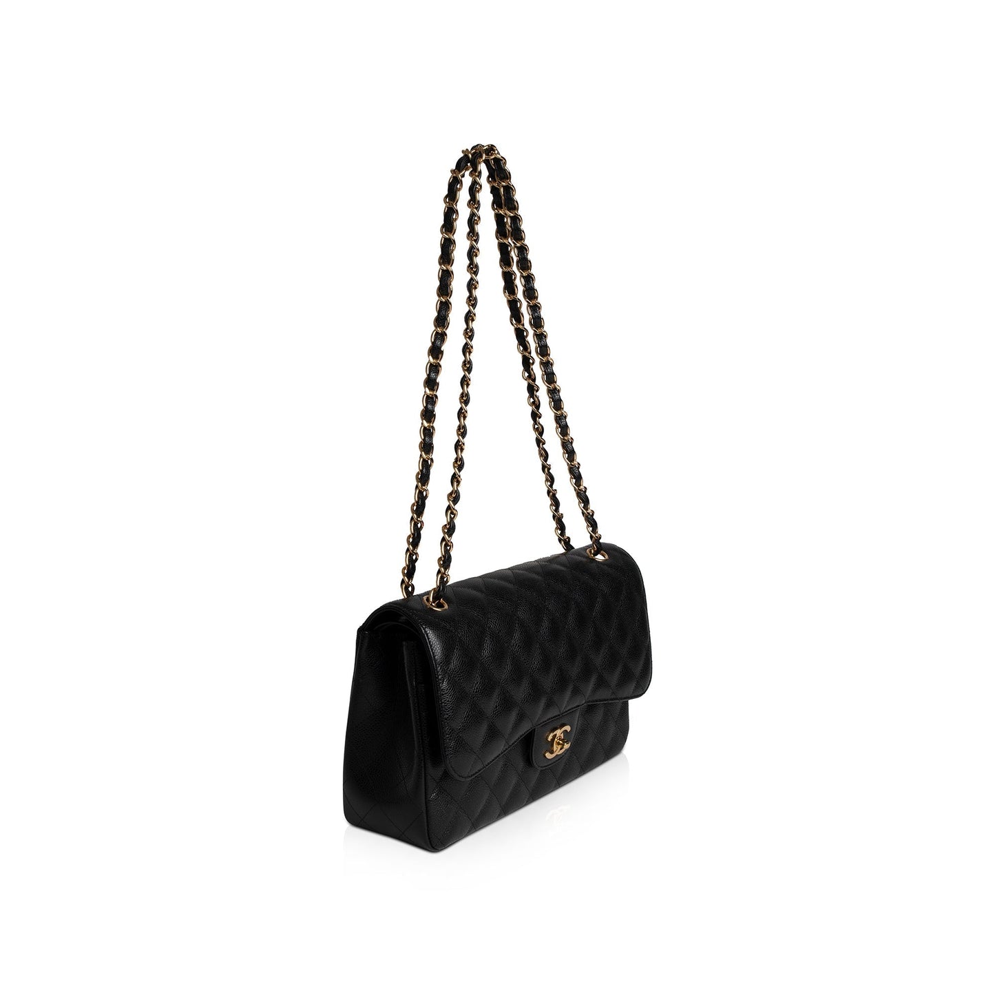 Chanel Caviar Classic Jumbo Double Flap Black Travel Bag 5