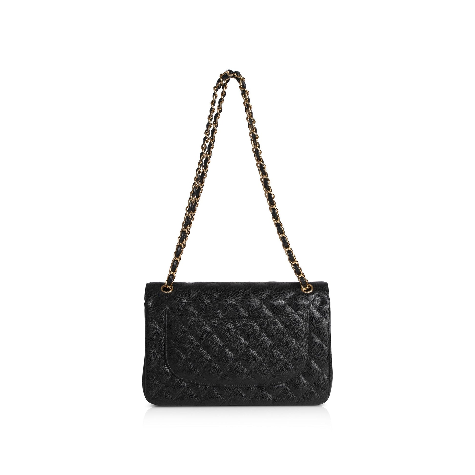Chanel Caviar Classic Jumbo Double Flap Black Travel Bag 5