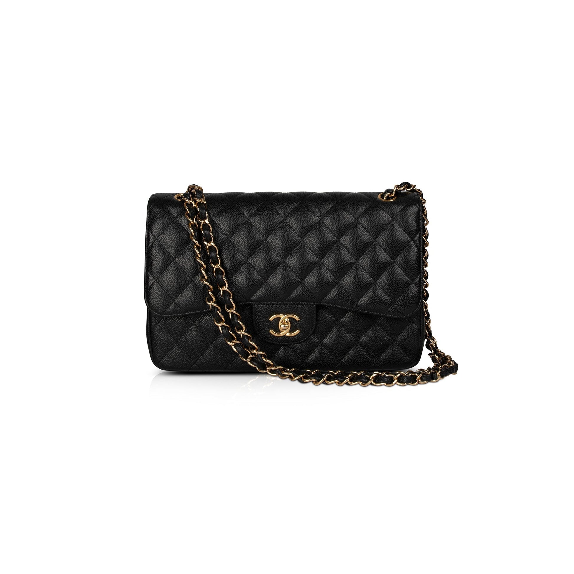 Chanel Caviar Classic Jumbo Double Flap Black Travel Bag 4