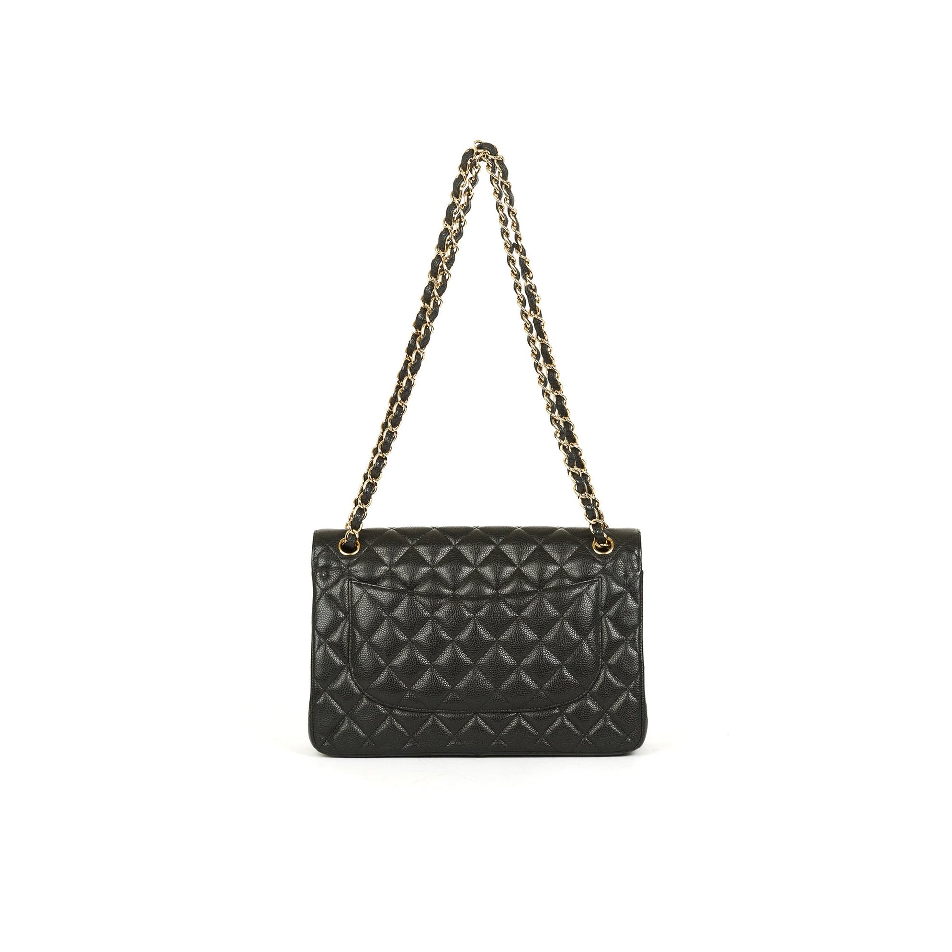 Chanel Caviar Classic Jumbo Double Flap Black Travel Bag 9