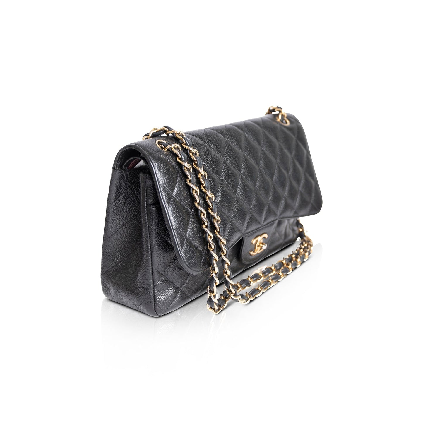 Chanel Caviar Classic Jumbo Double Flap Black Travel Bag 6