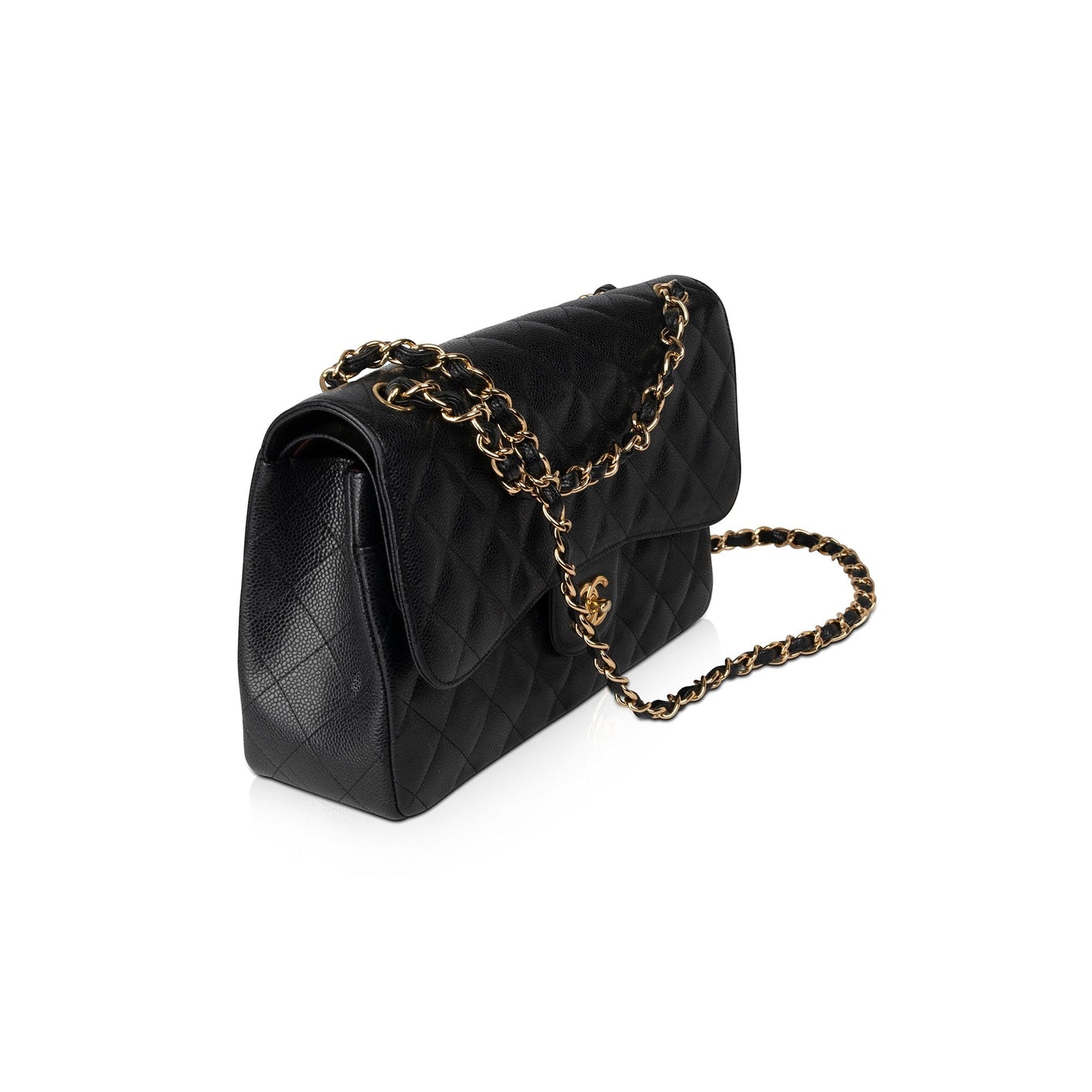 Chanel Caviar Classic Jumbo Double Flap Black Travel Bag 7