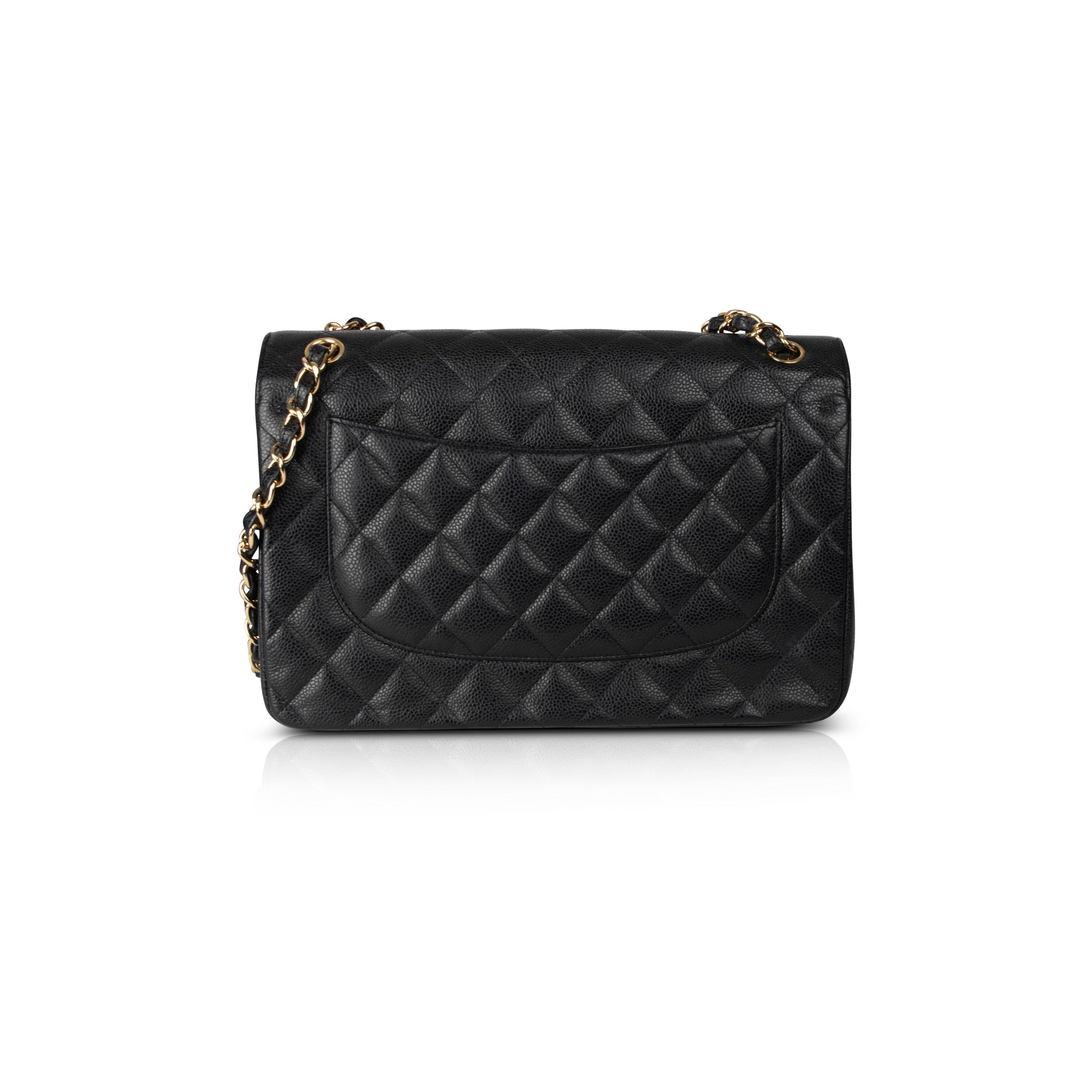 Chanel Caviar Classic Jumbo Double Flap Black Travel Bag 7