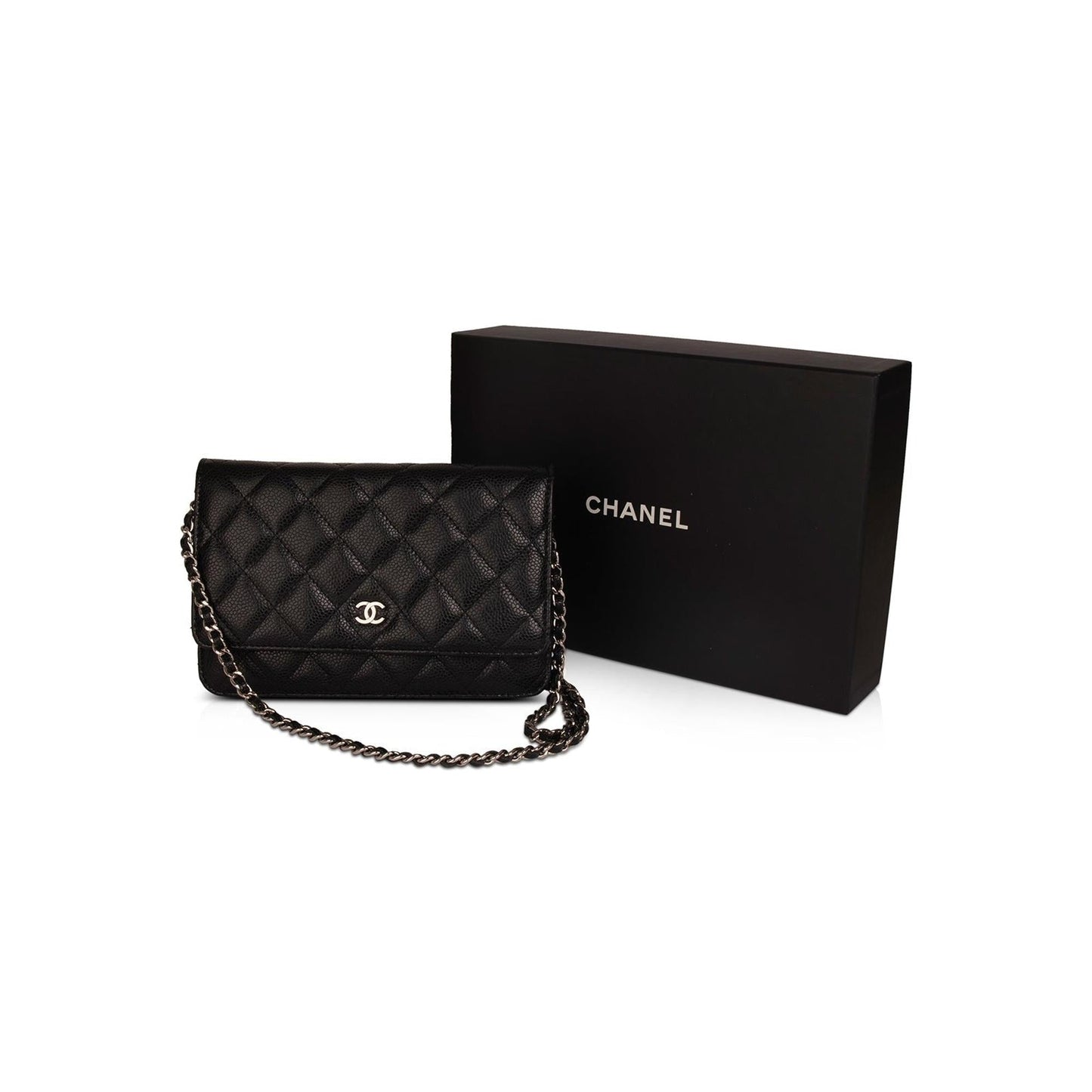 Chanel Caviar Classic on Black Wallet Case