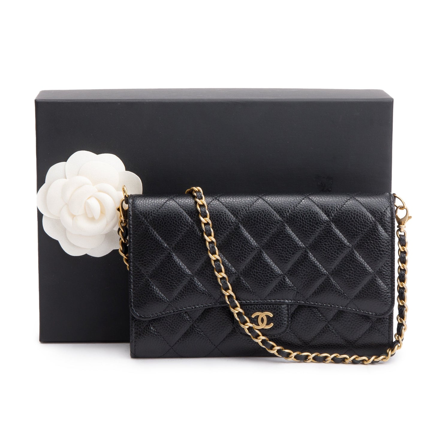 Chanel Caviar Detachable Black Travel Bag