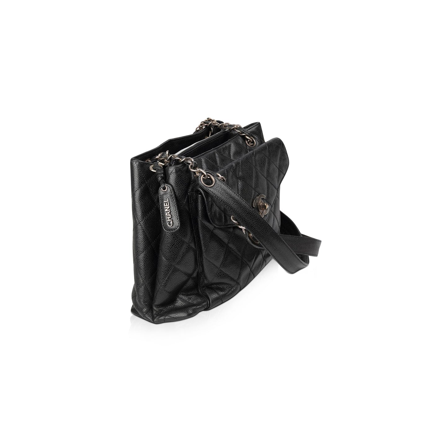 Chanel Caviar Flap Black Travel Bag