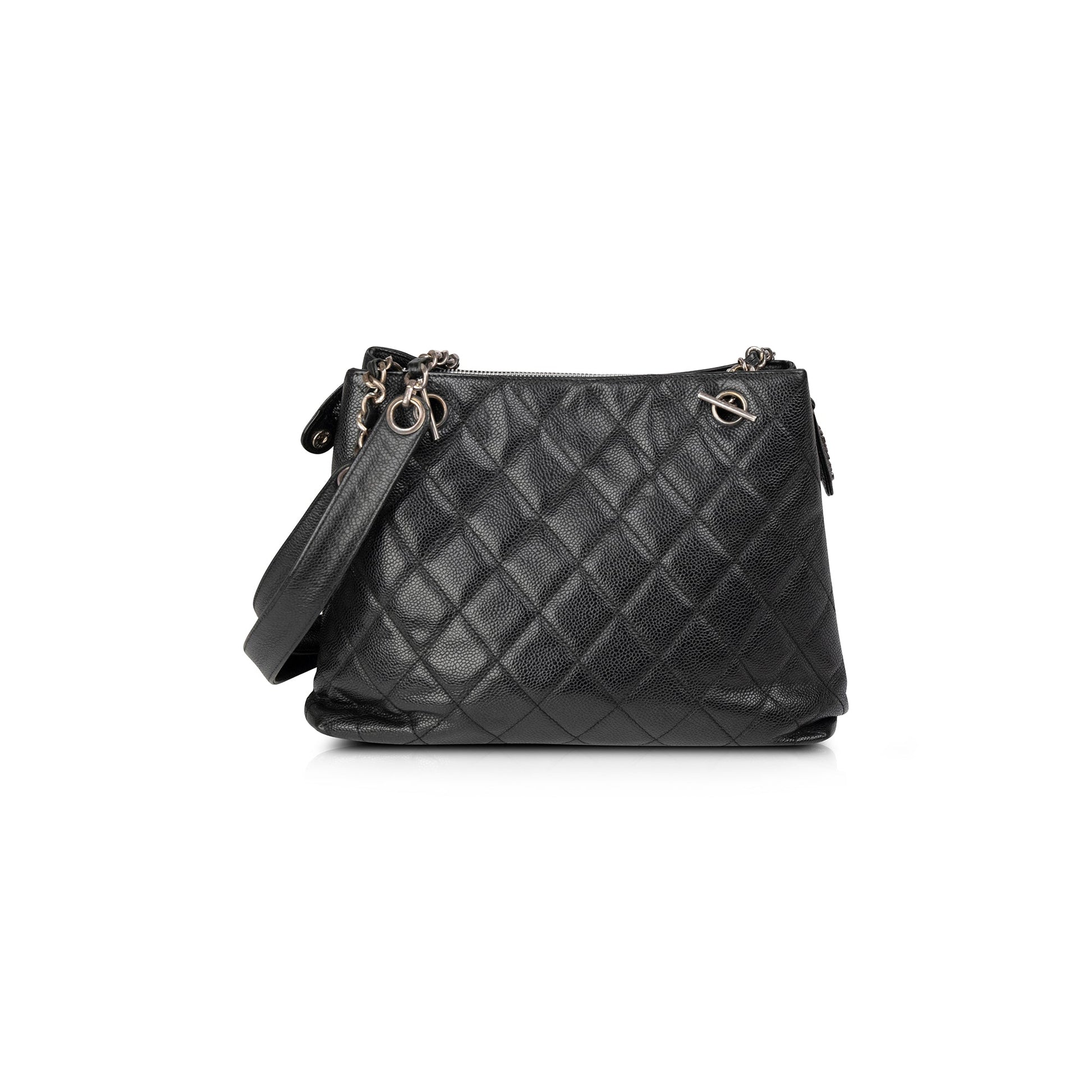 Chanel Caviar Flap Black Travel Bag