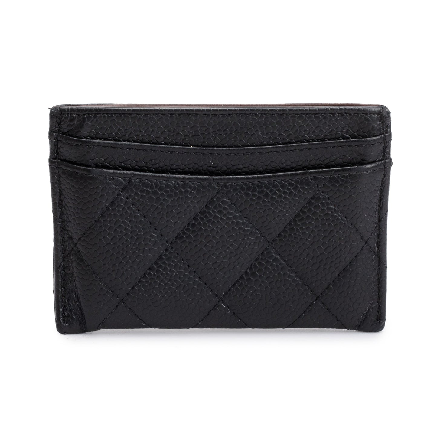 Chanel Caviar Classic Card Holder Leather Black Wallet Case Authenticity Card