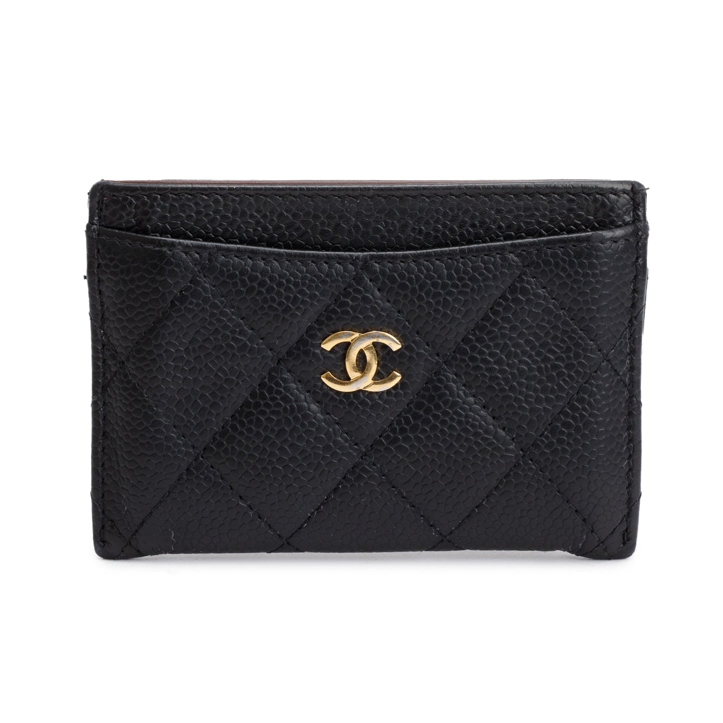 Chanel Caviar Classic Card Holder Leather Black Wallet Case Authenticity Card