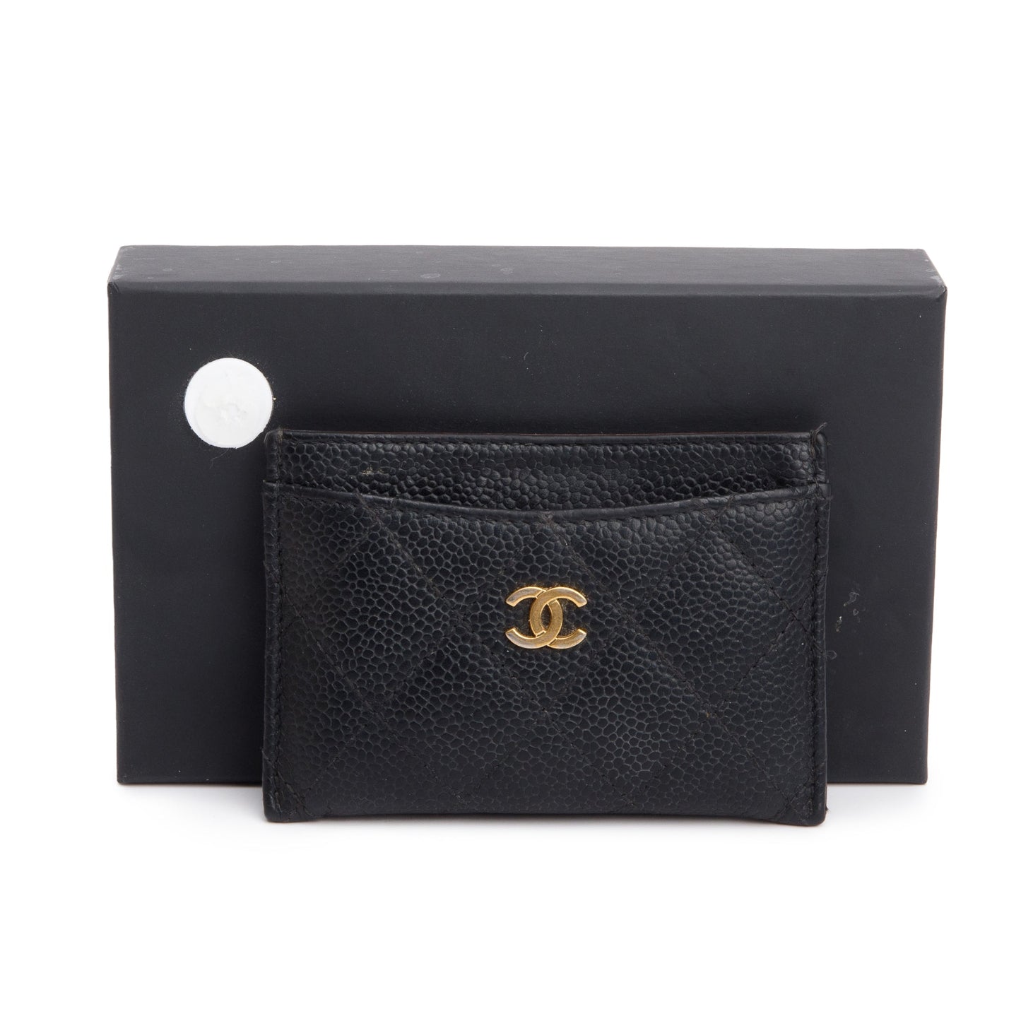 Chanel Caviar Classic Card Holder Leather Black Wallet Case 7