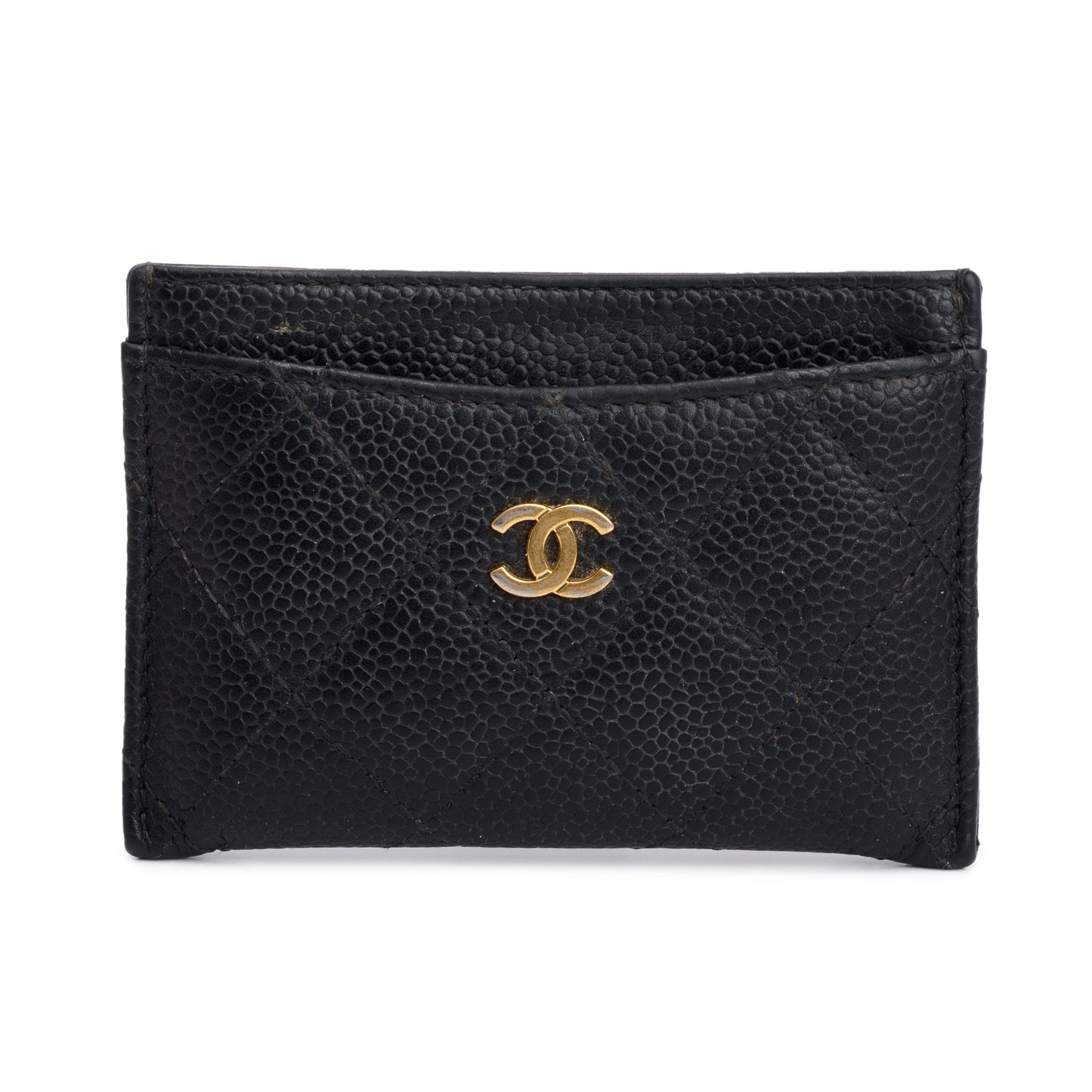 Chanel Caviar Classic Card Holder Leather Black Wallet Case 7