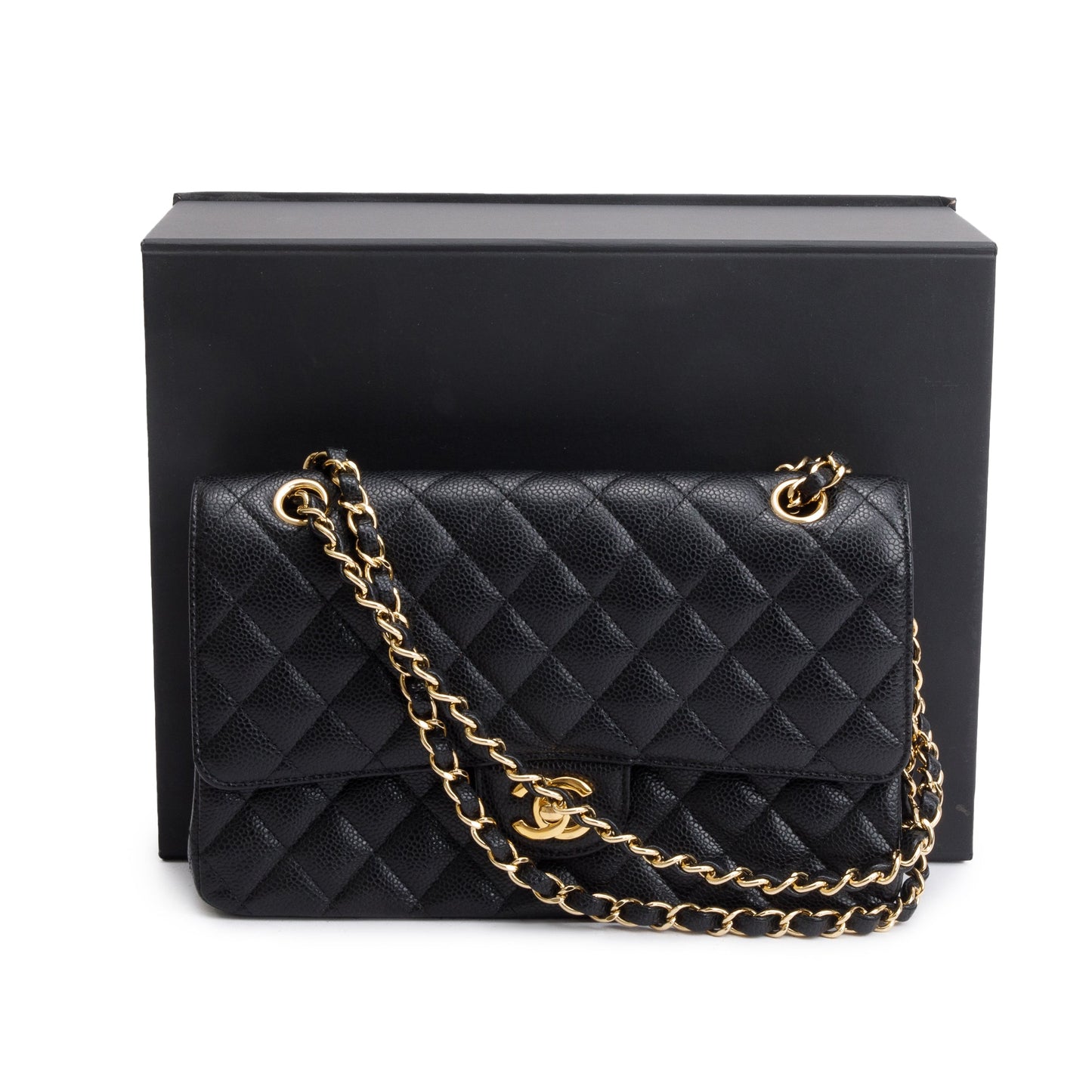 Chanel Caviar Classic Double Flap Leather Black Travel Bag 7