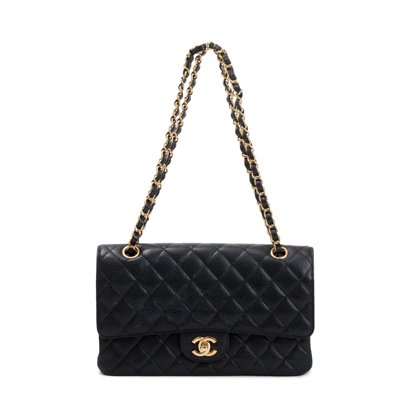 Chanel Caviar Classic Double Flap Leather Black Travel Bag 3