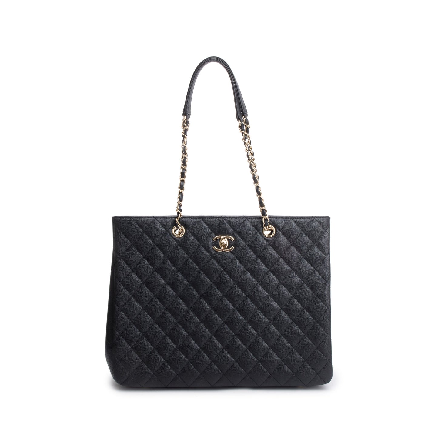 Chanel Caviar Classic Timeless Shopping Leather Black Travel Bag