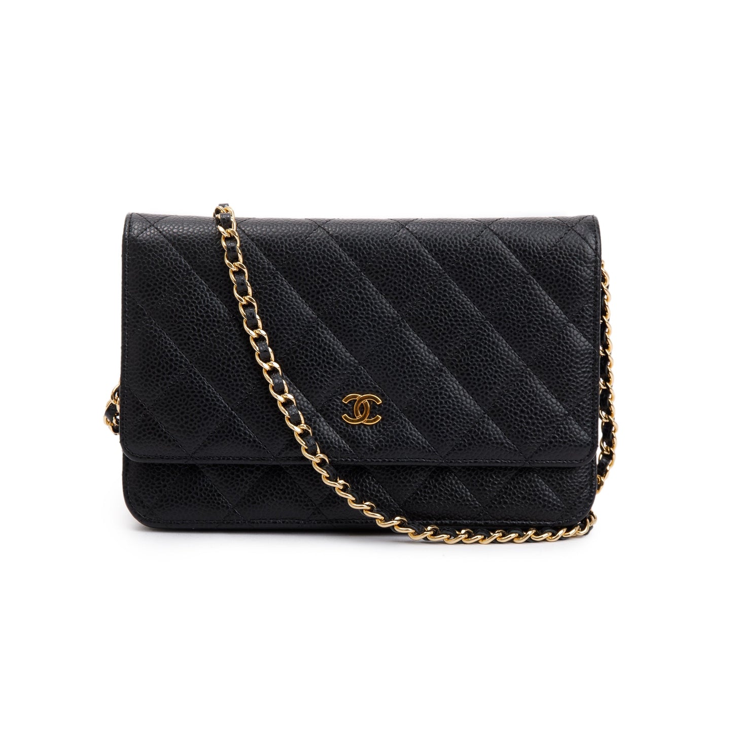 Chanel Caviar Classic on Leather Black Wallet Case Authenticity Card