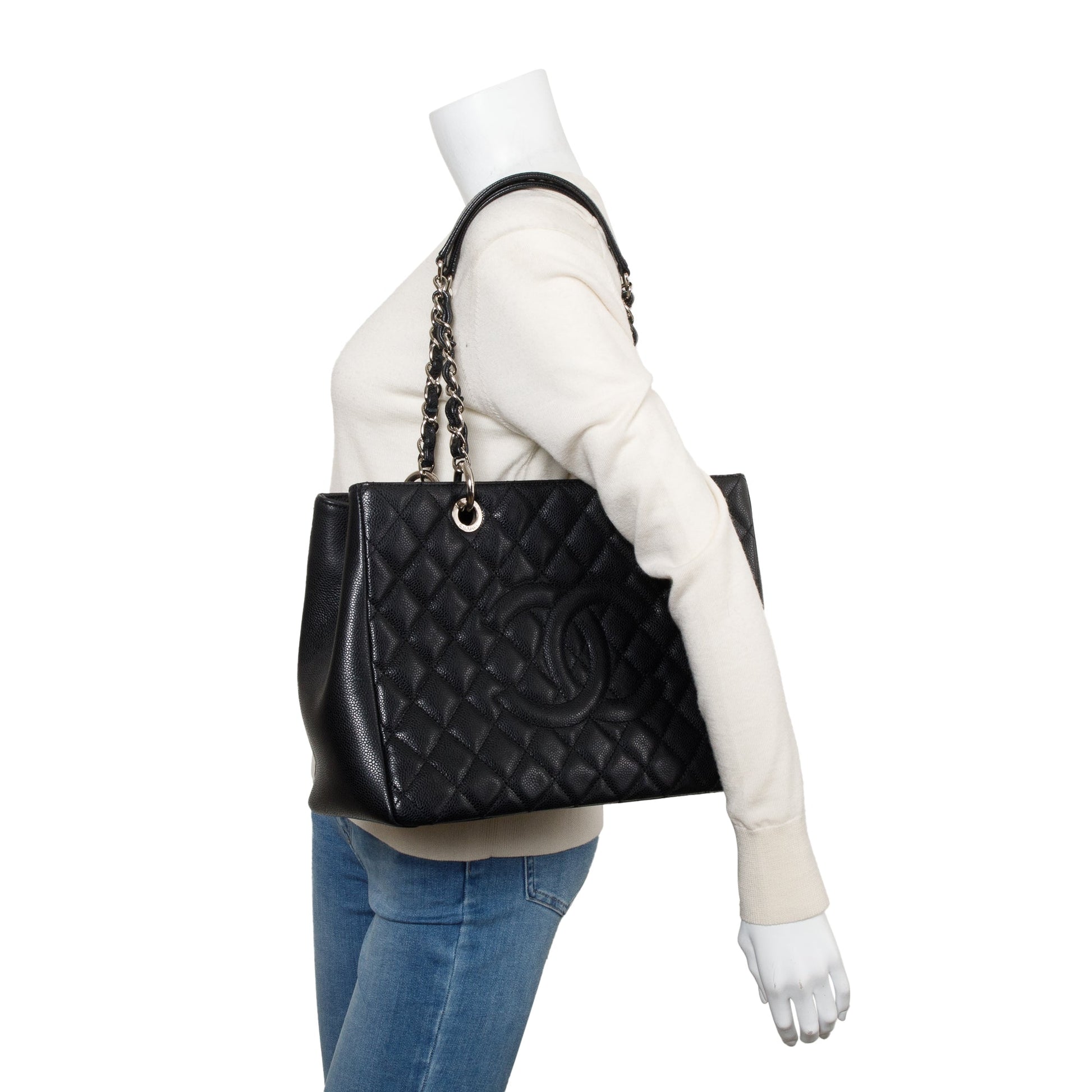 Chanel Caviar Grand Shopping GST Leather Black Travel Bag 15