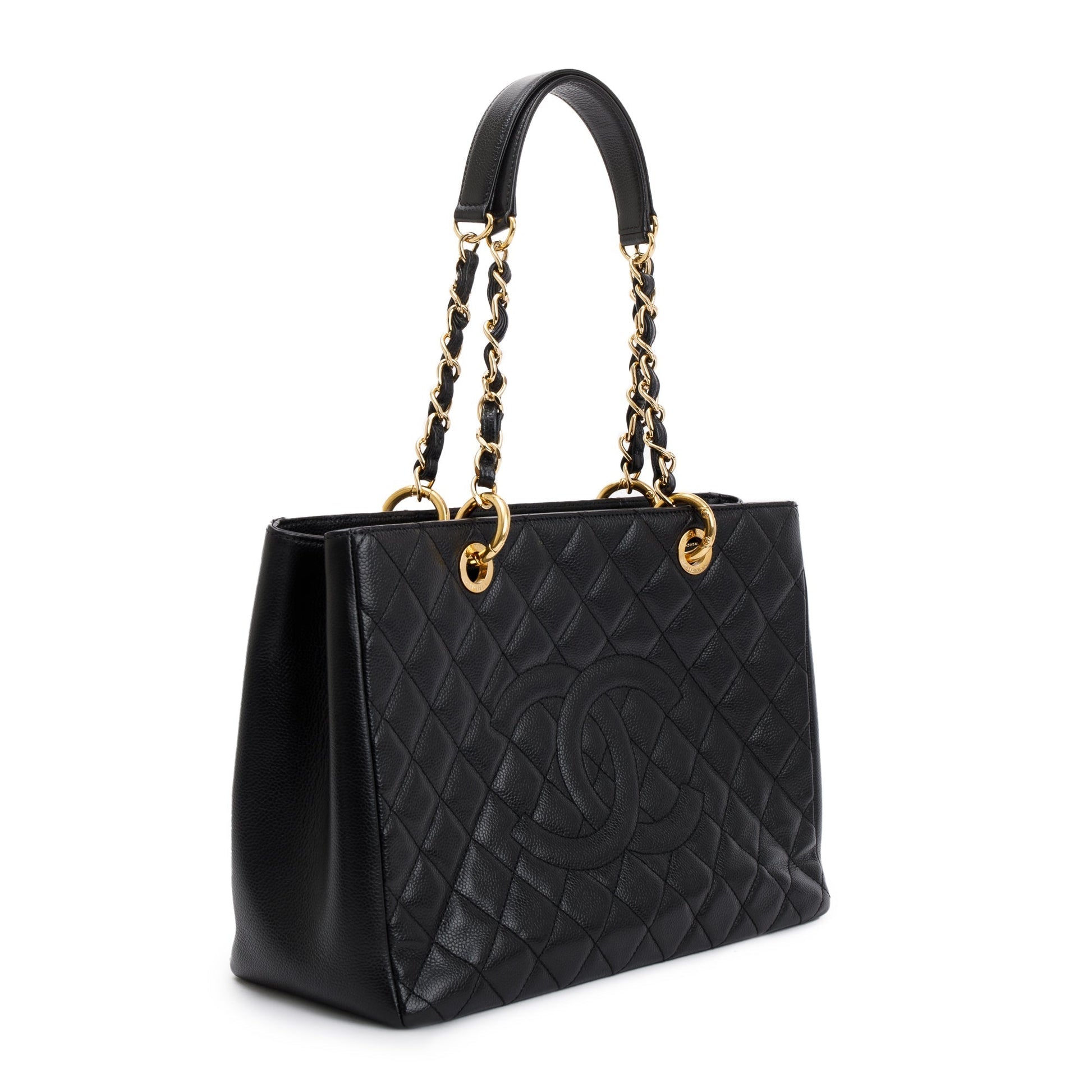 Chanel Caviar Grand Shopping GST Leather Black Travel Bag 12