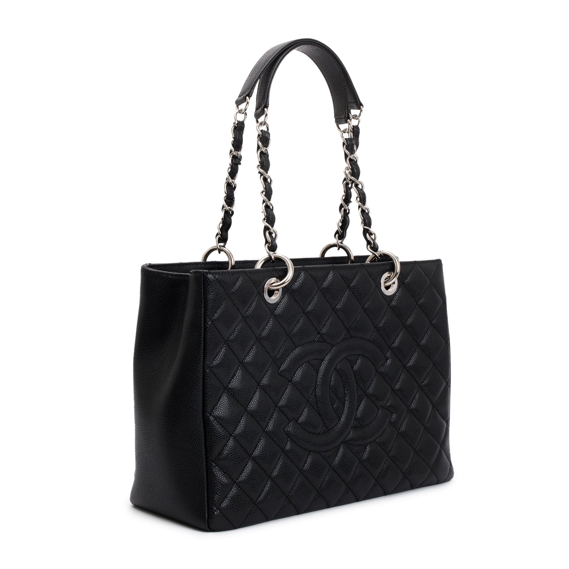 Chanel Caviar Grand Shopping GST Leather Black Travel Bag Authentcity Card