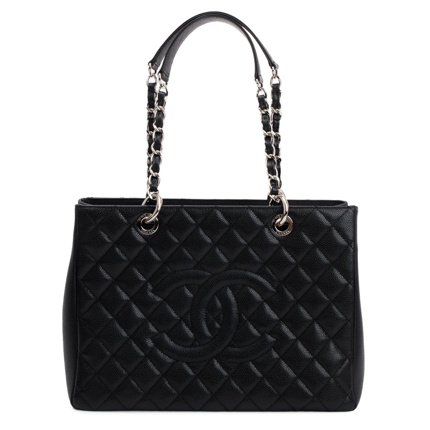 Chanel Caviar Grand Shopping GST Leather Black Travel Bag Authentcity Card