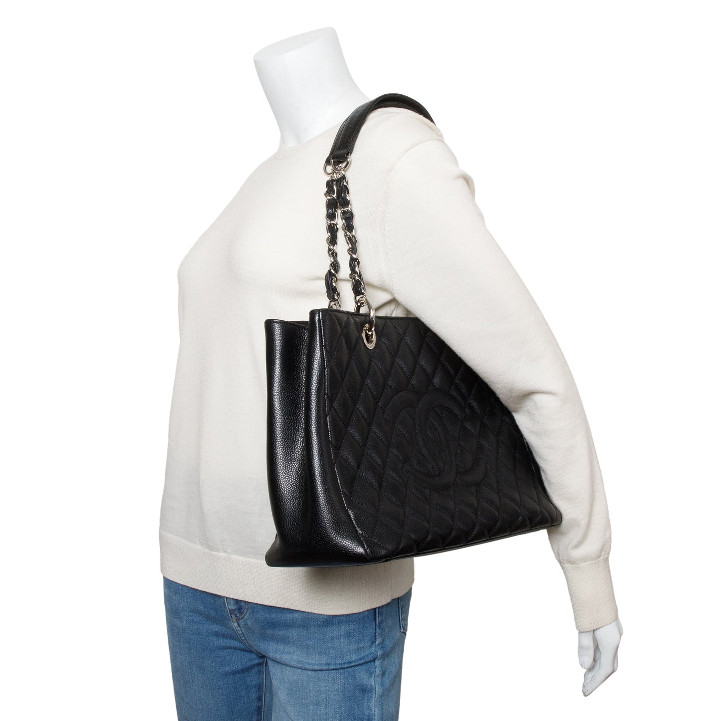 Chanel Caviar Grand Shopping GST Leather Black Travel Bag 18