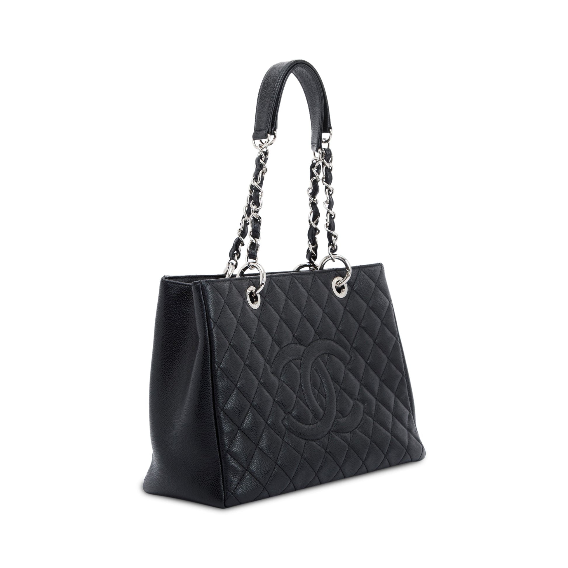 Chanel Caviar Grand Shopping GST Leather Black Travel Bag 10