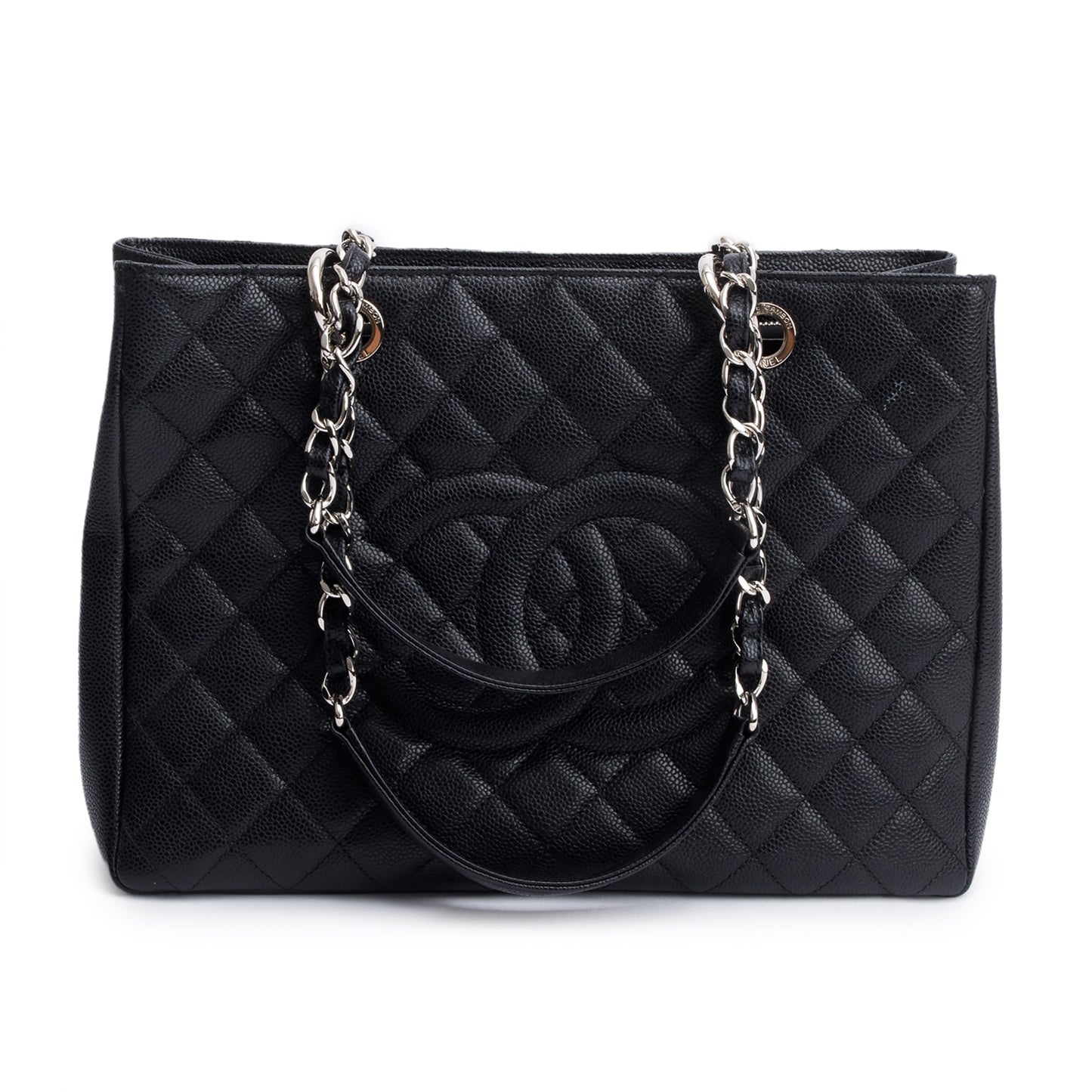 Chanel Caviar Grand Shopping GST Leather Black Travel Bag Card Reciept