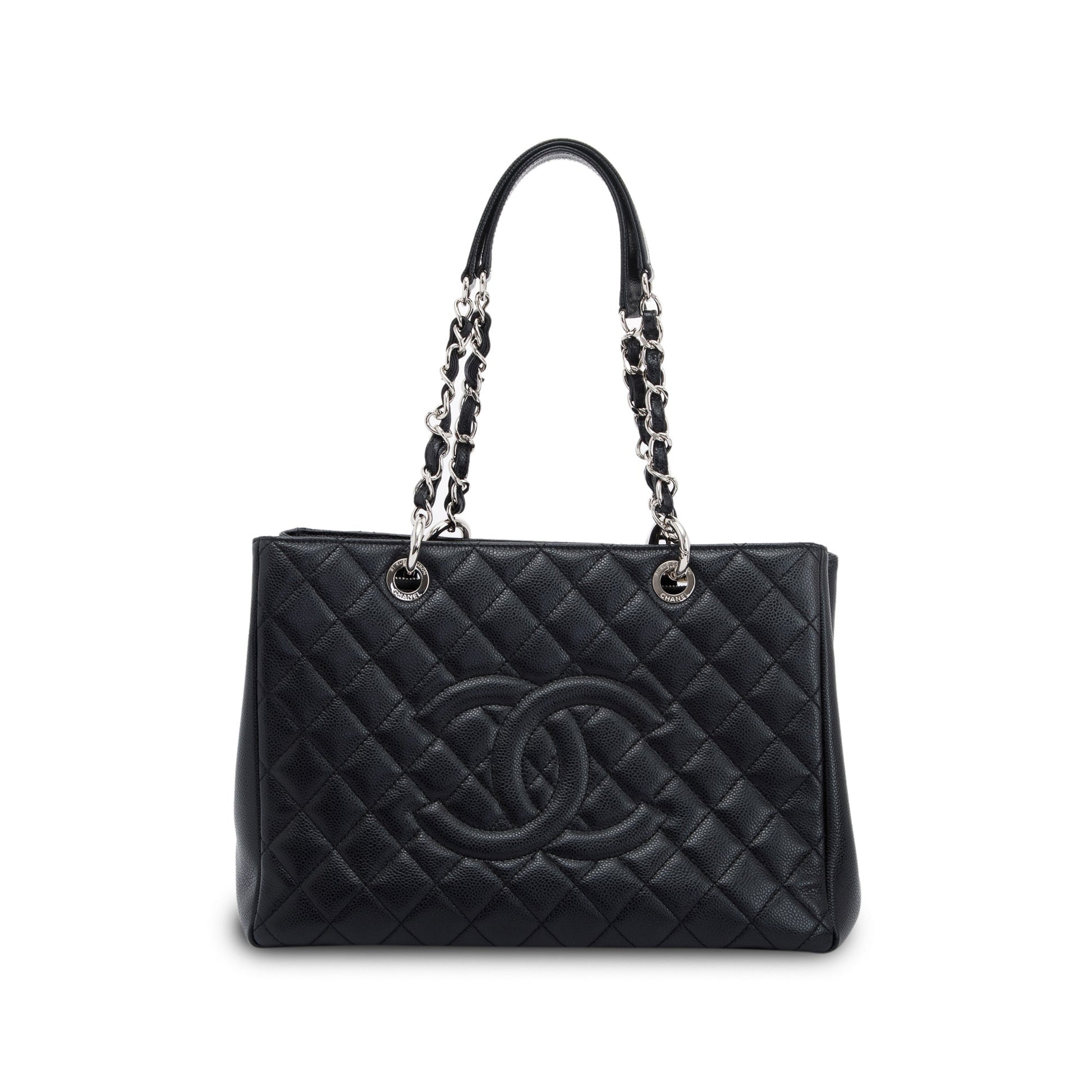 Chanel Caviar Grand Shopping GST Leather Black Travel Bag 10